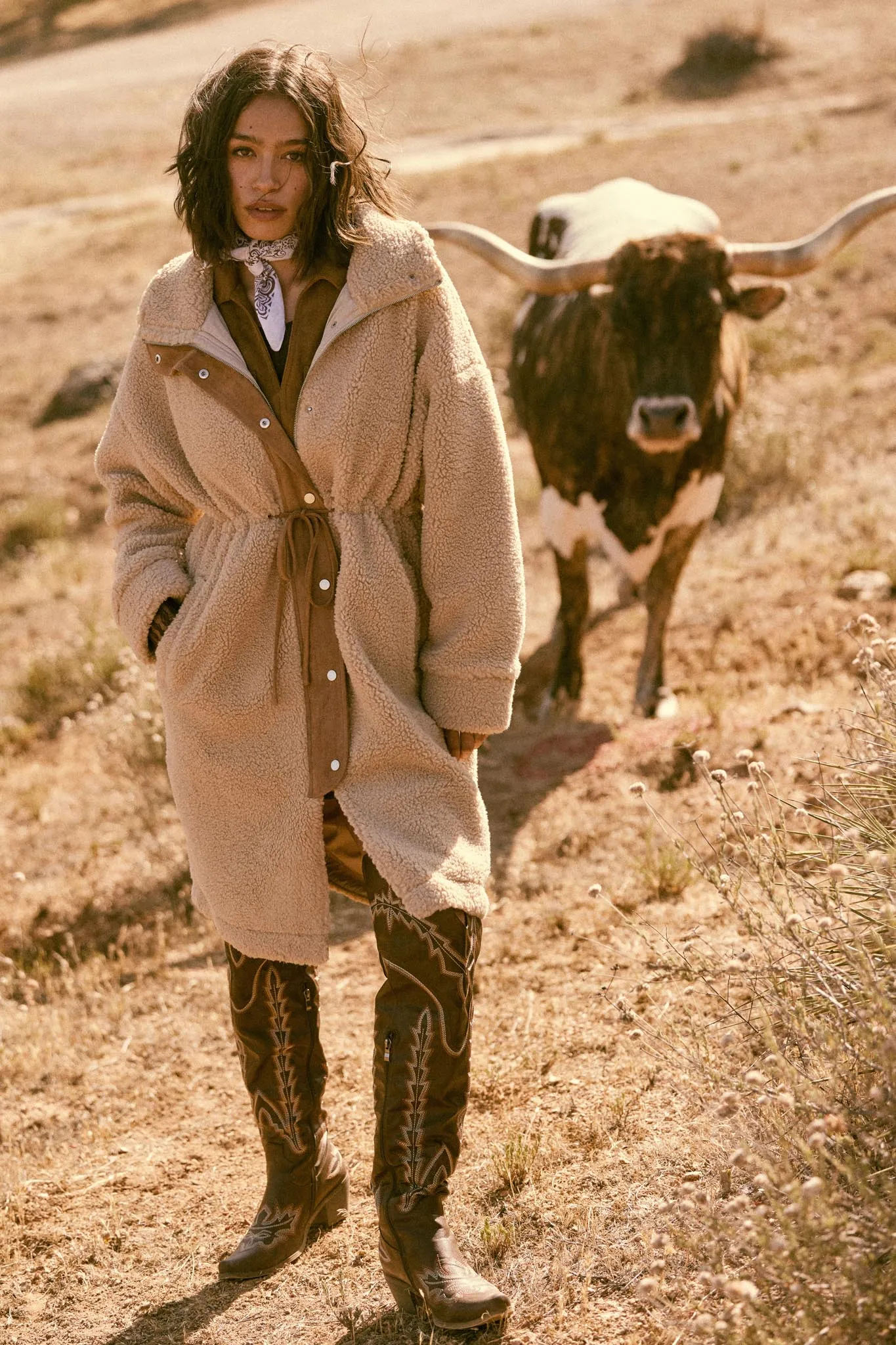Cuddle Closer Sherpa Fleece Drawstring Coat sold by Promesa product image thumbnail 4