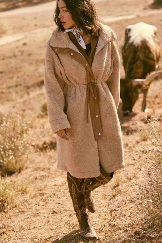 Cuddle Closer Sherpa Fleece Drawstring Coat sold by Promesa