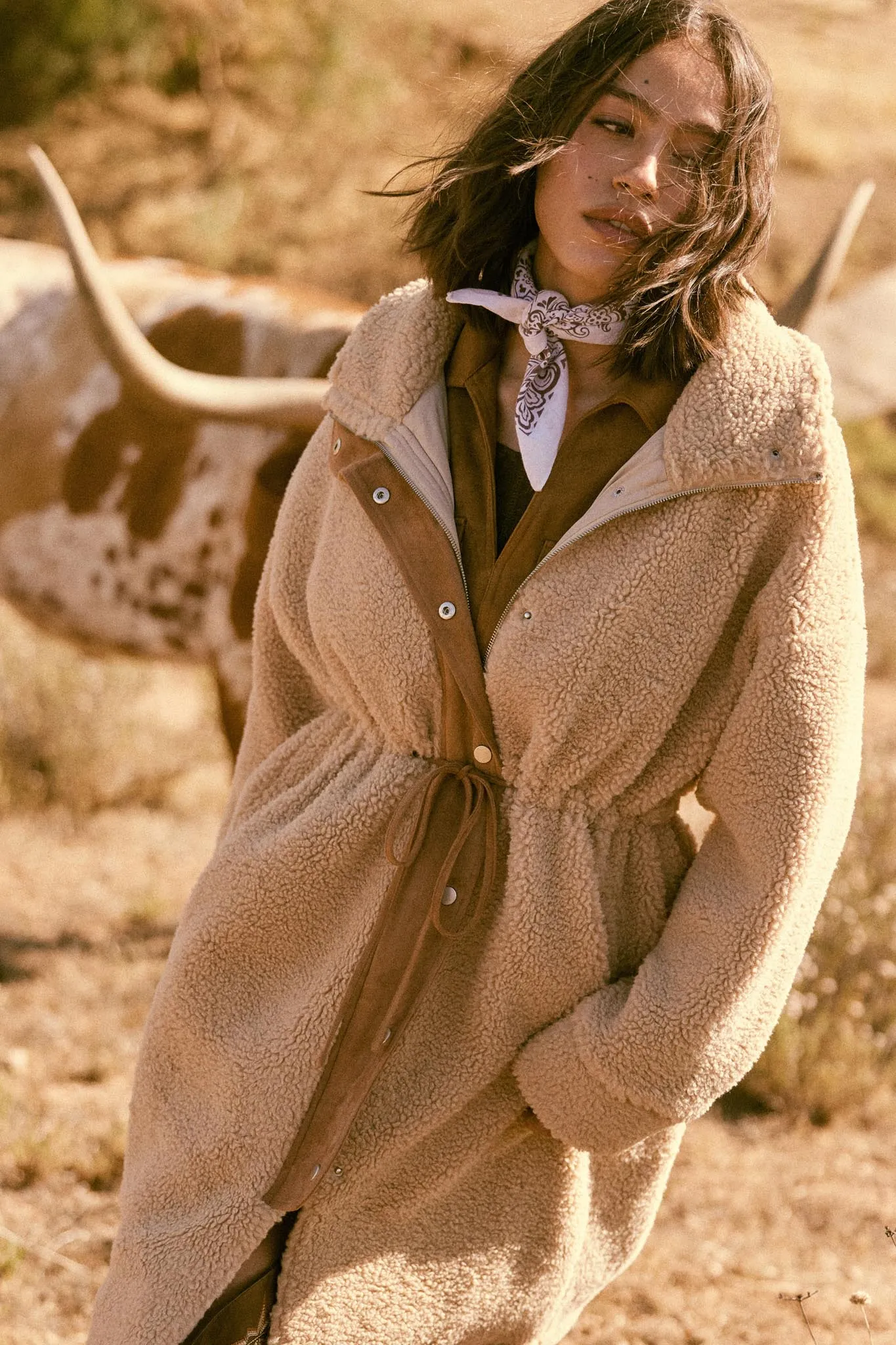 Cuddle Closer Sherpa Fleece Drawstring Coat sold by Promesa product image thumbnail 2