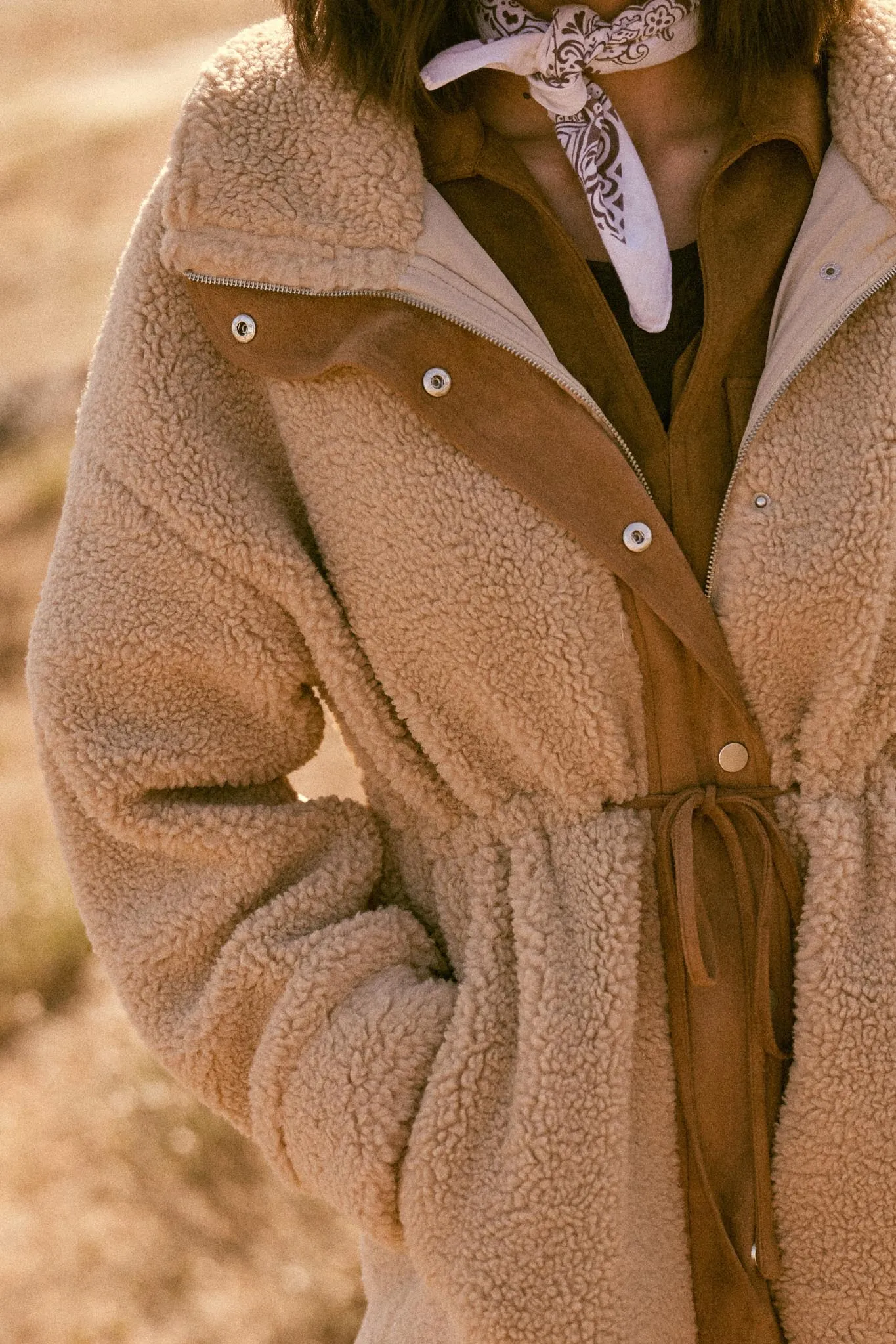 Cuddle Closer Sherpa Fleece Drawstring Coat sold by Promesa product image thumbnail 3