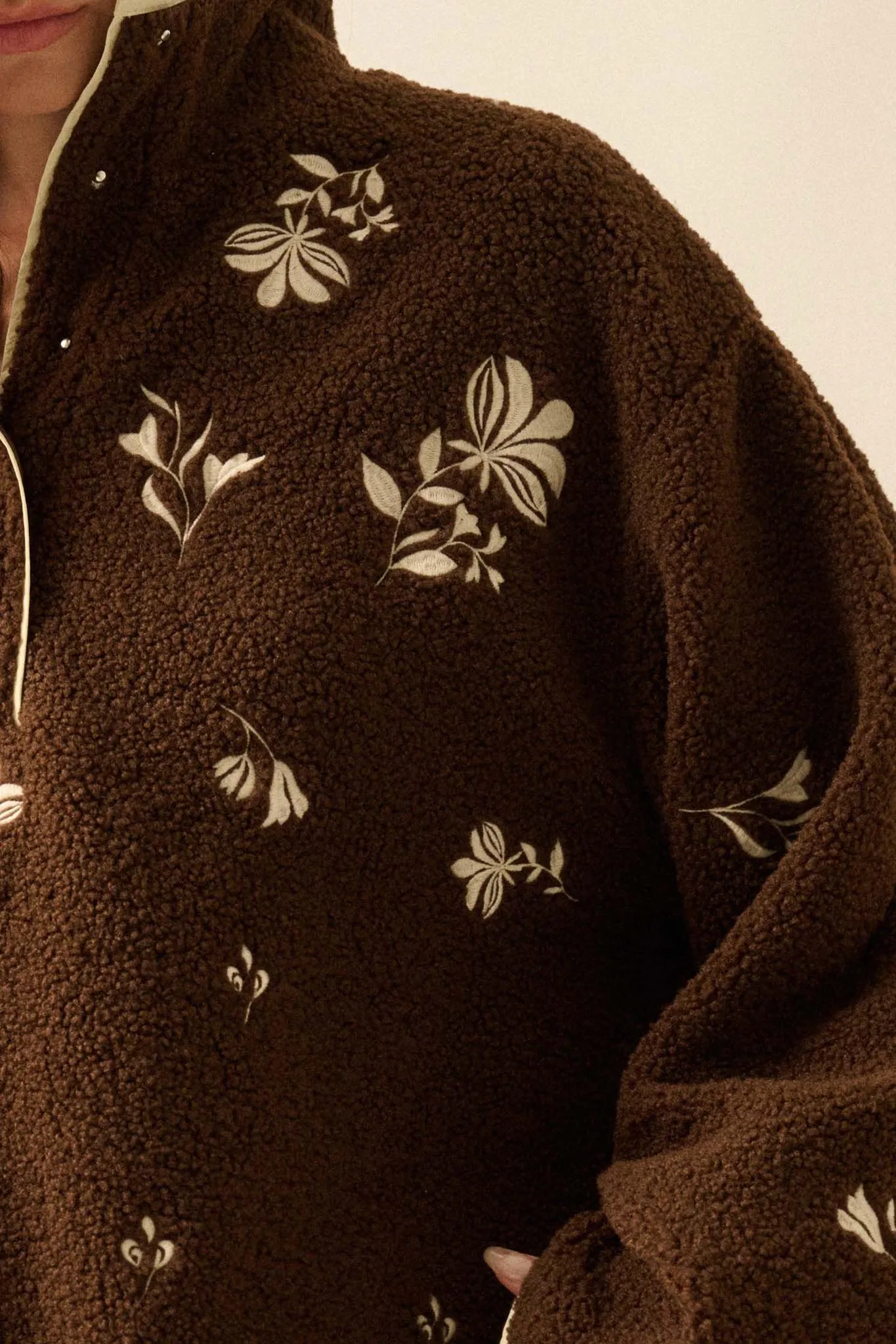 Plush Posies Floral-Embroidered Fleece Pullover sold by Promesa product image thumbnail 5
