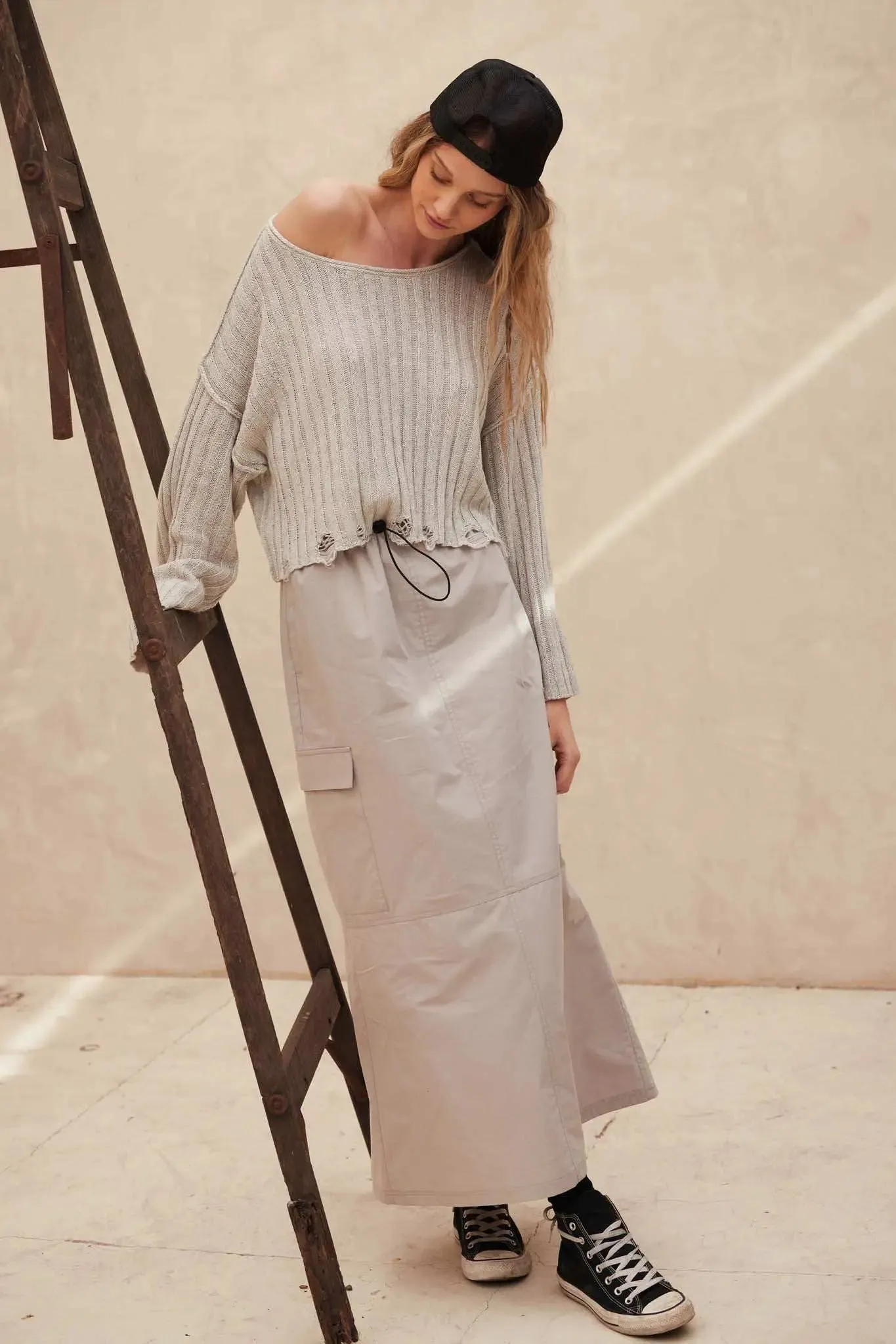 Mad Love Distressed Ribbed Knit Sweater sold by Promesa product image thumbnail 4