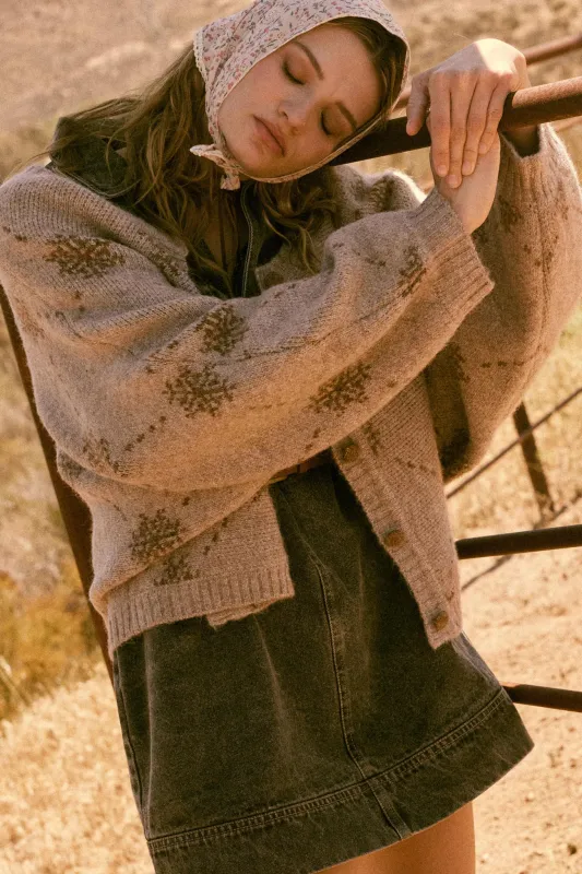 Soft as Snow Button-Front Snowflake Cardigan sold by Promesa