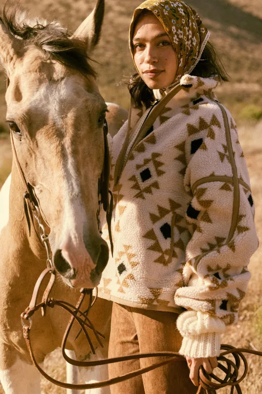 Sierra Sky Geo-Print Fleece Half-Zip Pullover sold by Promesa