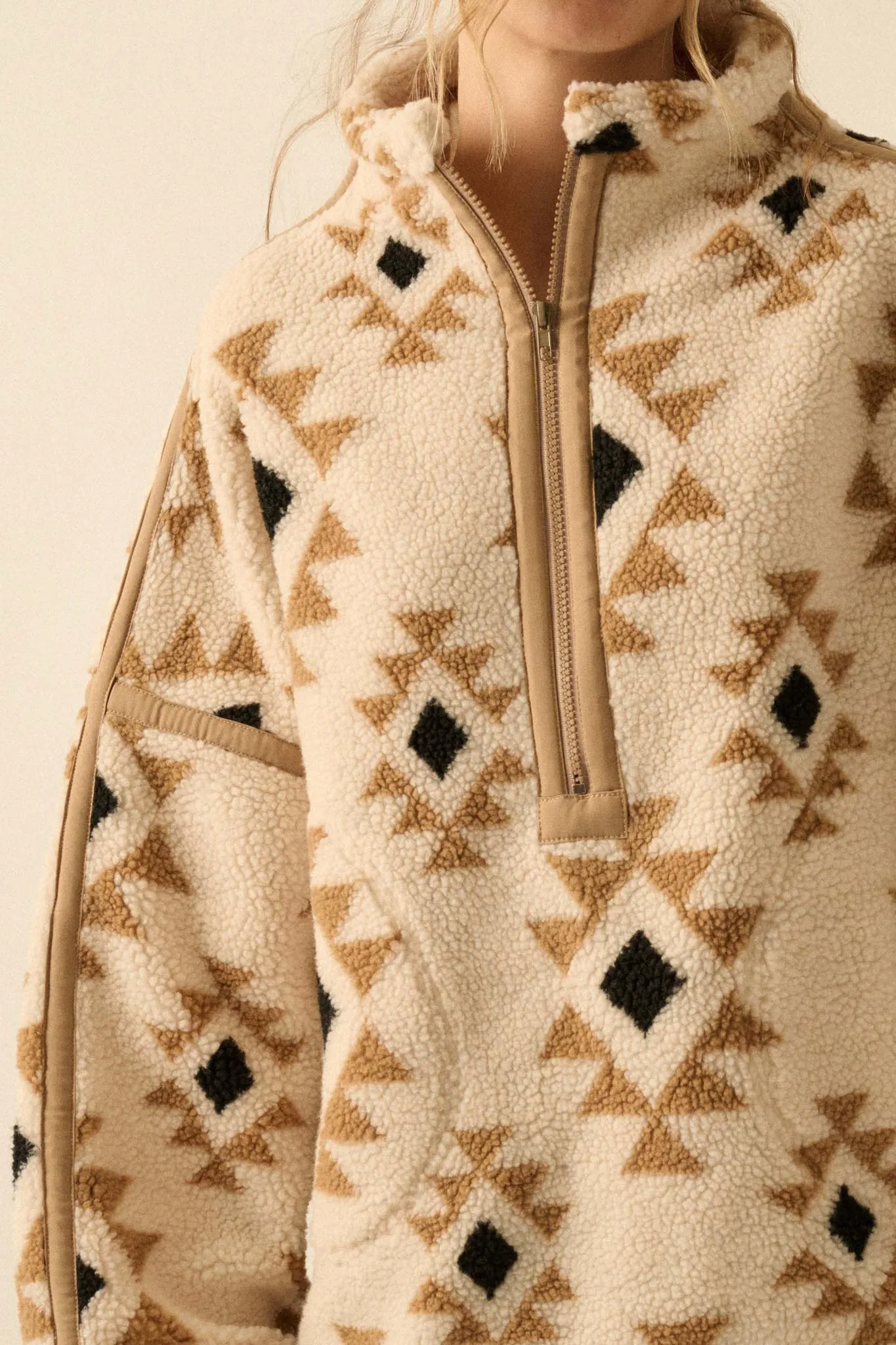 Sierra Sky Geo-Print Fleece Half-Zip Pullover sold by Promesa product image thumbnail 5