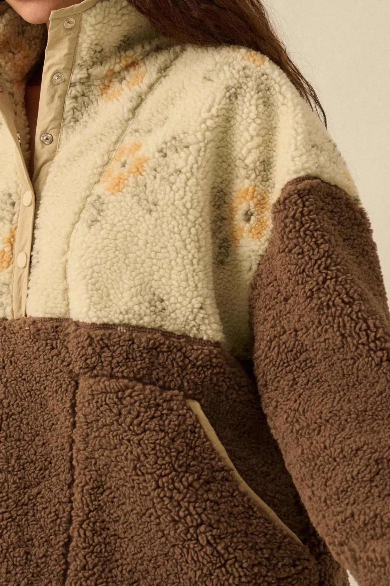 Toasted Blooms Floral Fleece Half-Snap Pullover sold by Promesa product image thumbnail 5