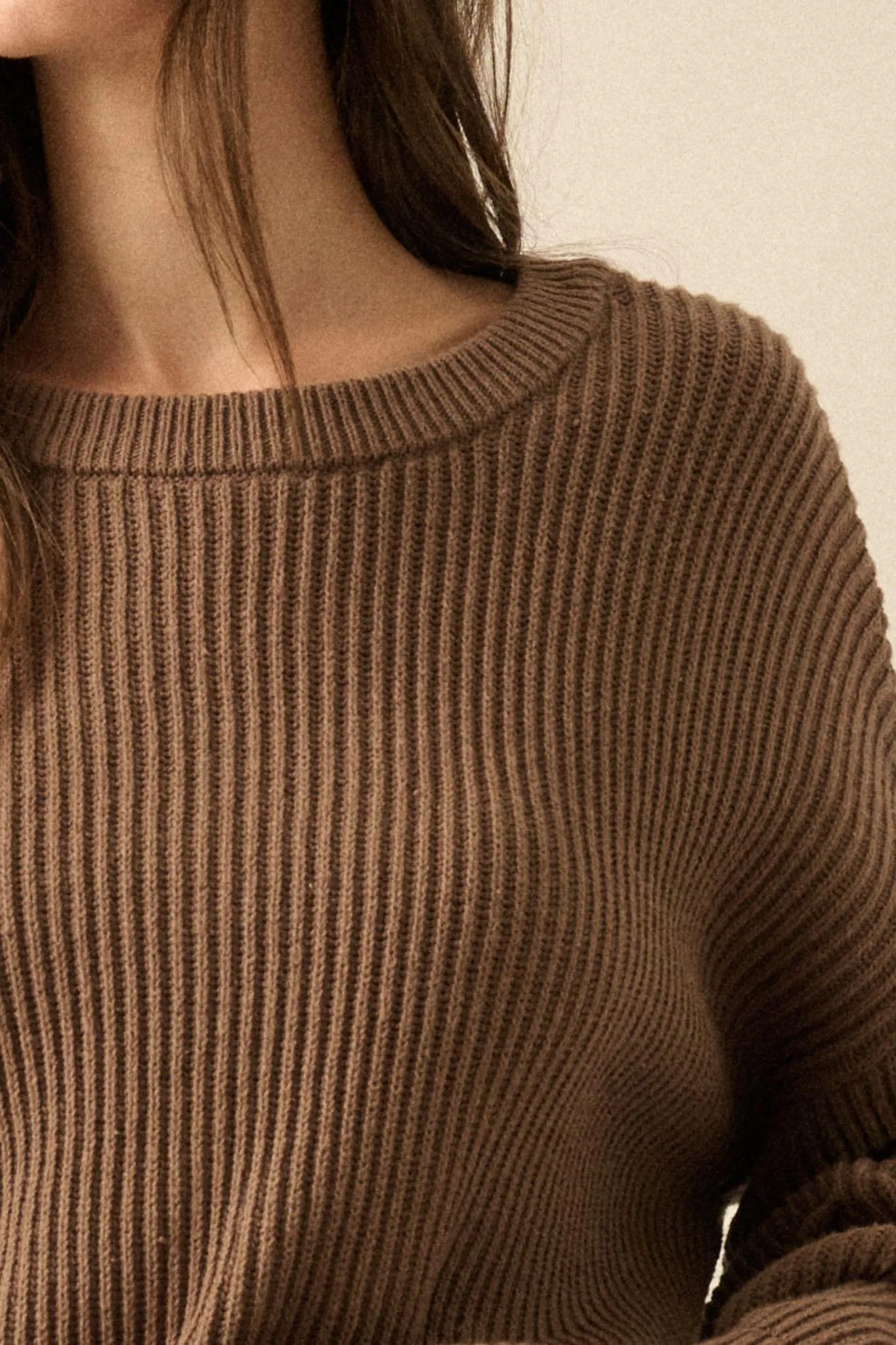 Peaceful Mood Ribbed Knit Exposed-Seam Sweater sold by Promesa product image thumbnail 4