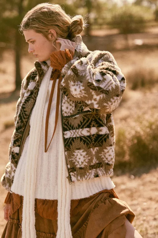 Bear Creek Geo-Print Fleece Zip-Front Jacket sold by Promesa