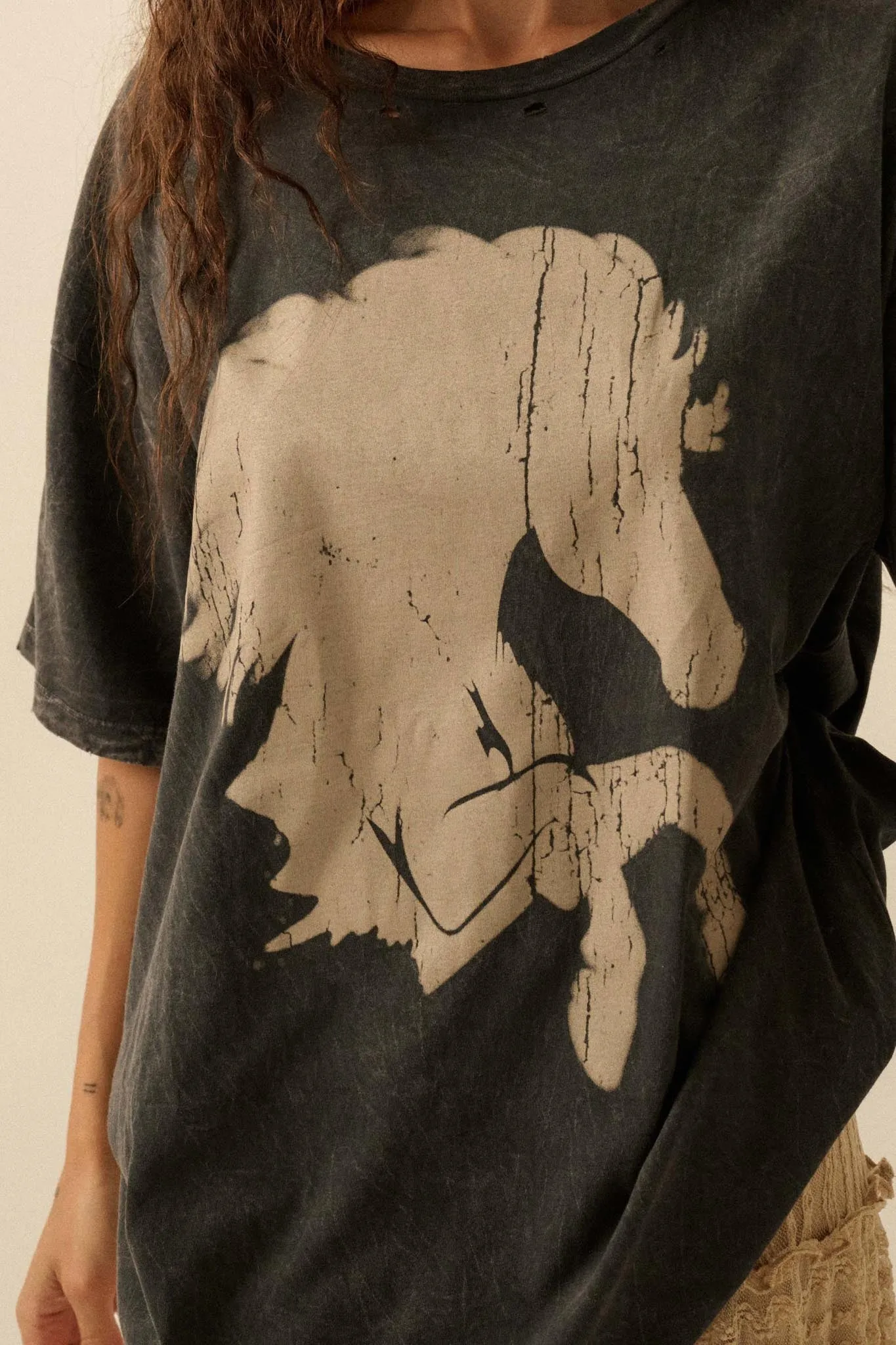 Wild Beauty Distressed Oversize Horse Graphic Tee sold by Promesa product image thumbnail 2