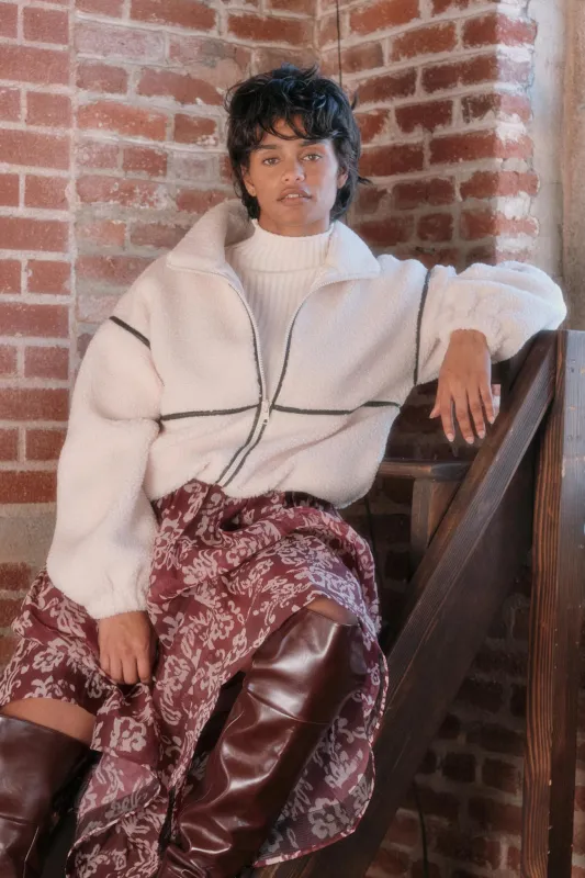 Warming Up Sherpa Fleece Zip-Front Jacket sold by Promesa