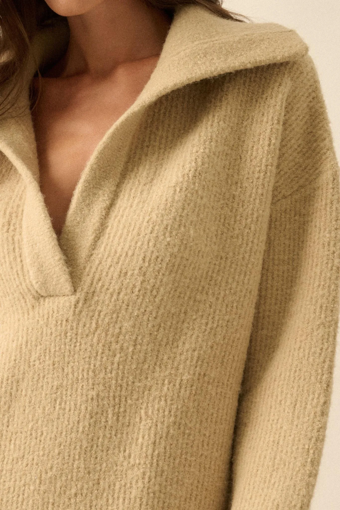 Warm Welcome Collared Split-Neck Mini Sweater Dress sold by Promesa product image thumbnail 5