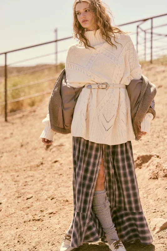 Off the Trail Plaid Flannel Button-Up Maxi Skirt sold by Promesa