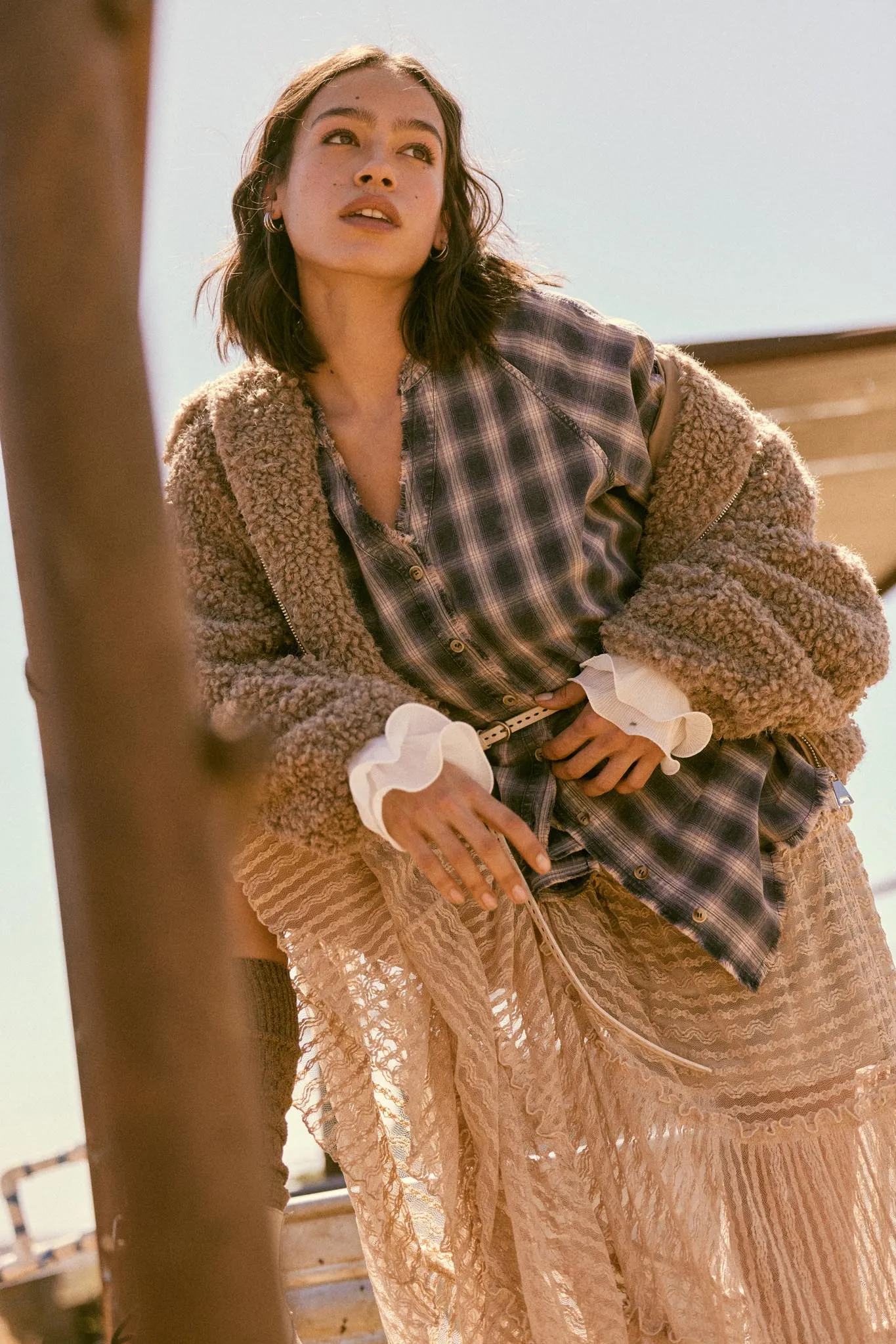 Warm Fuzzies Faux Shearling Zip-Up Teddy Jacket sold by Promesa product image thumbnail 3