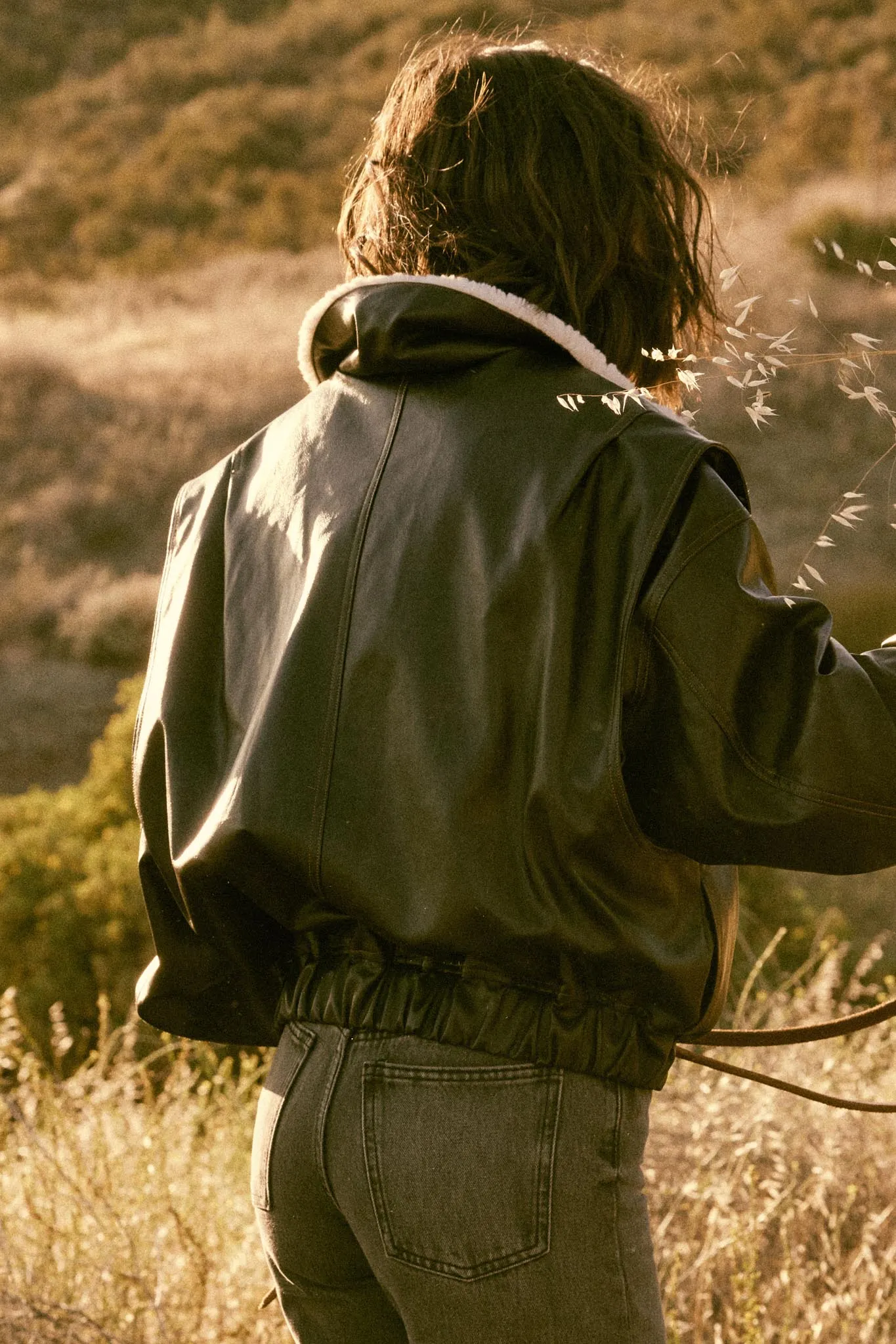Taking Flight Fleece-Collar Faux Leather Jacket sold by Promesa product image thumbnail 2