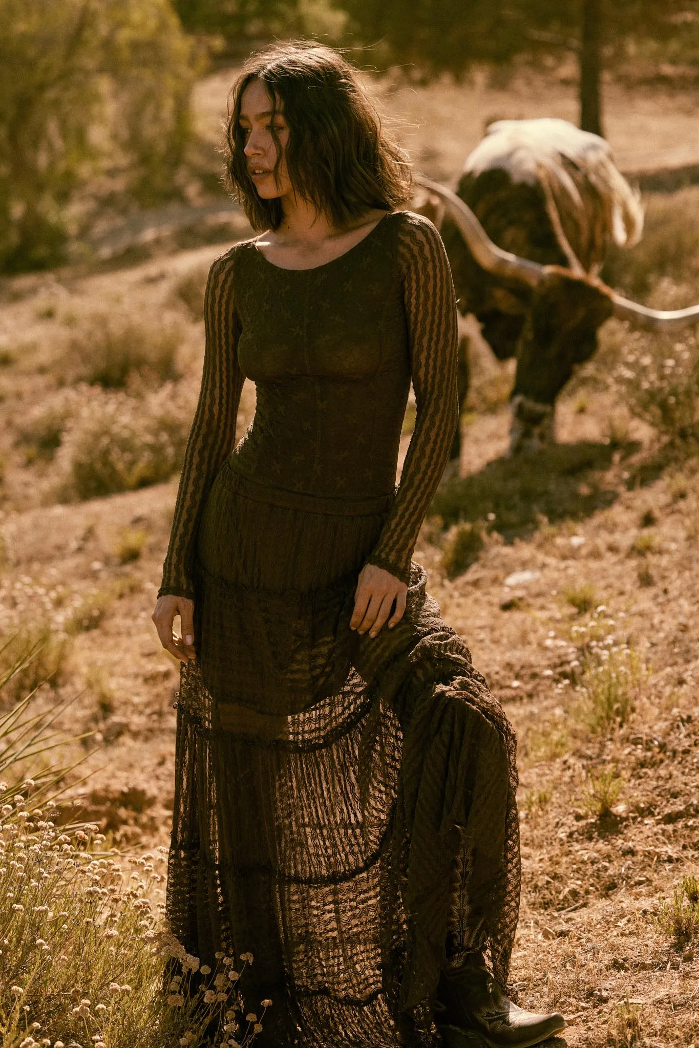 Divine Light Lace Long-Sleeve Boatneck Bodysuit sold by Promesa product image thumbnail 3