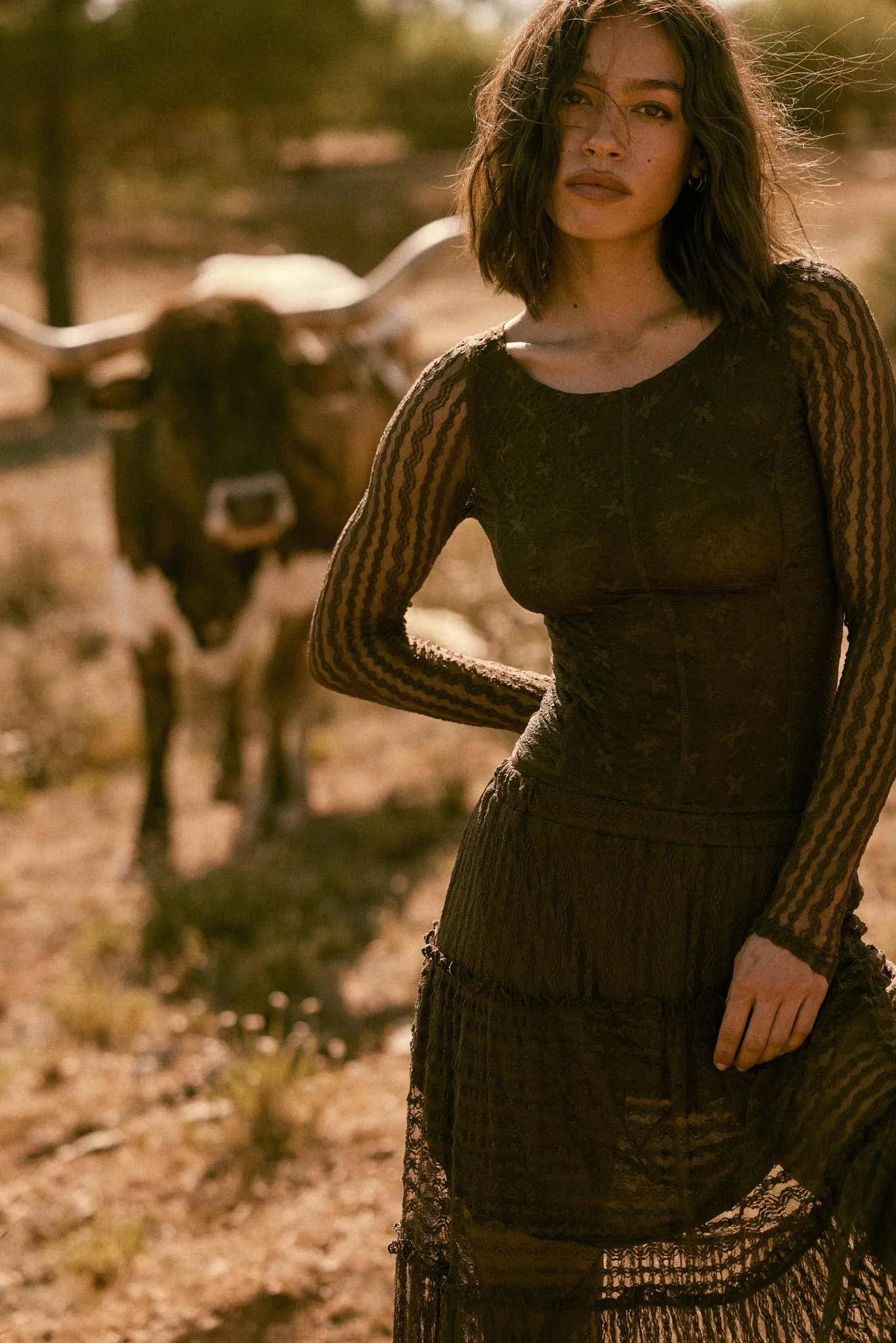 Divine Light Lace Long-Sleeve Boatneck Bodysuit sold by Promesa