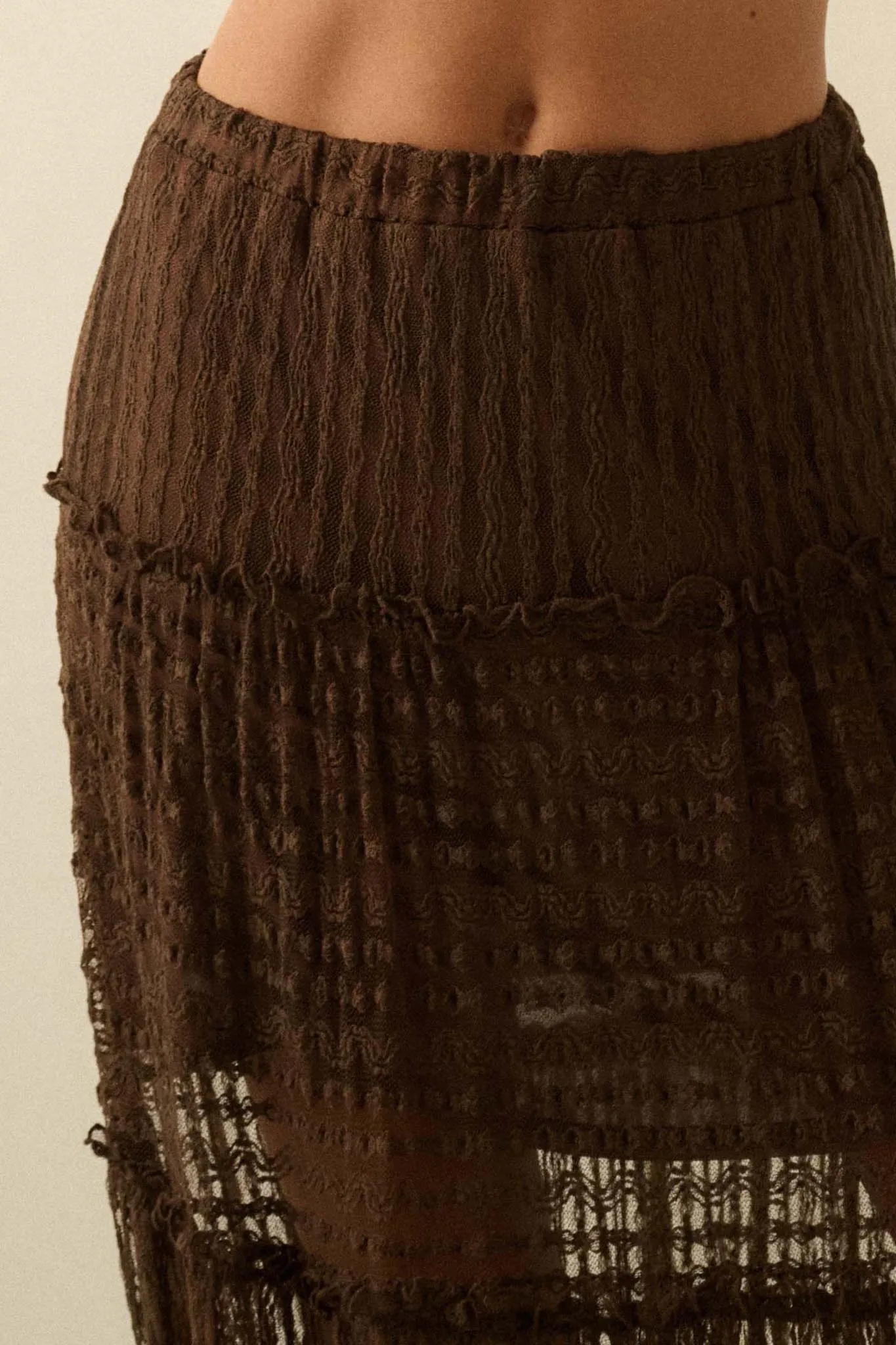 Dreaming of You Striped Lace Tiered Maxi Skirt sold by Promesa product image thumbnail 5