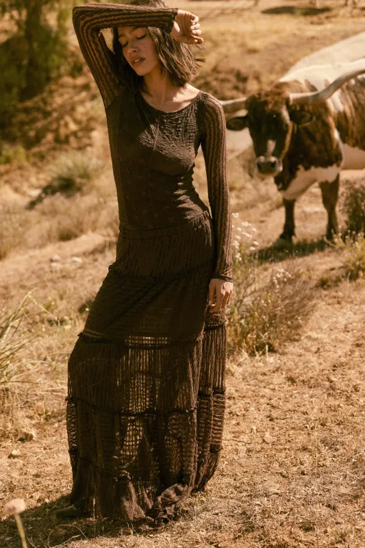 Dreaming of You Striped Lace Tiered Maxi Skirt sold by Promesa