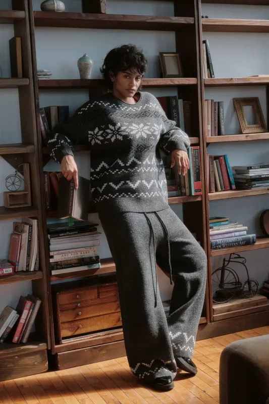 Winter Ridge Alpine Knit Wide-Leg Sweater Pants sold by Promesa