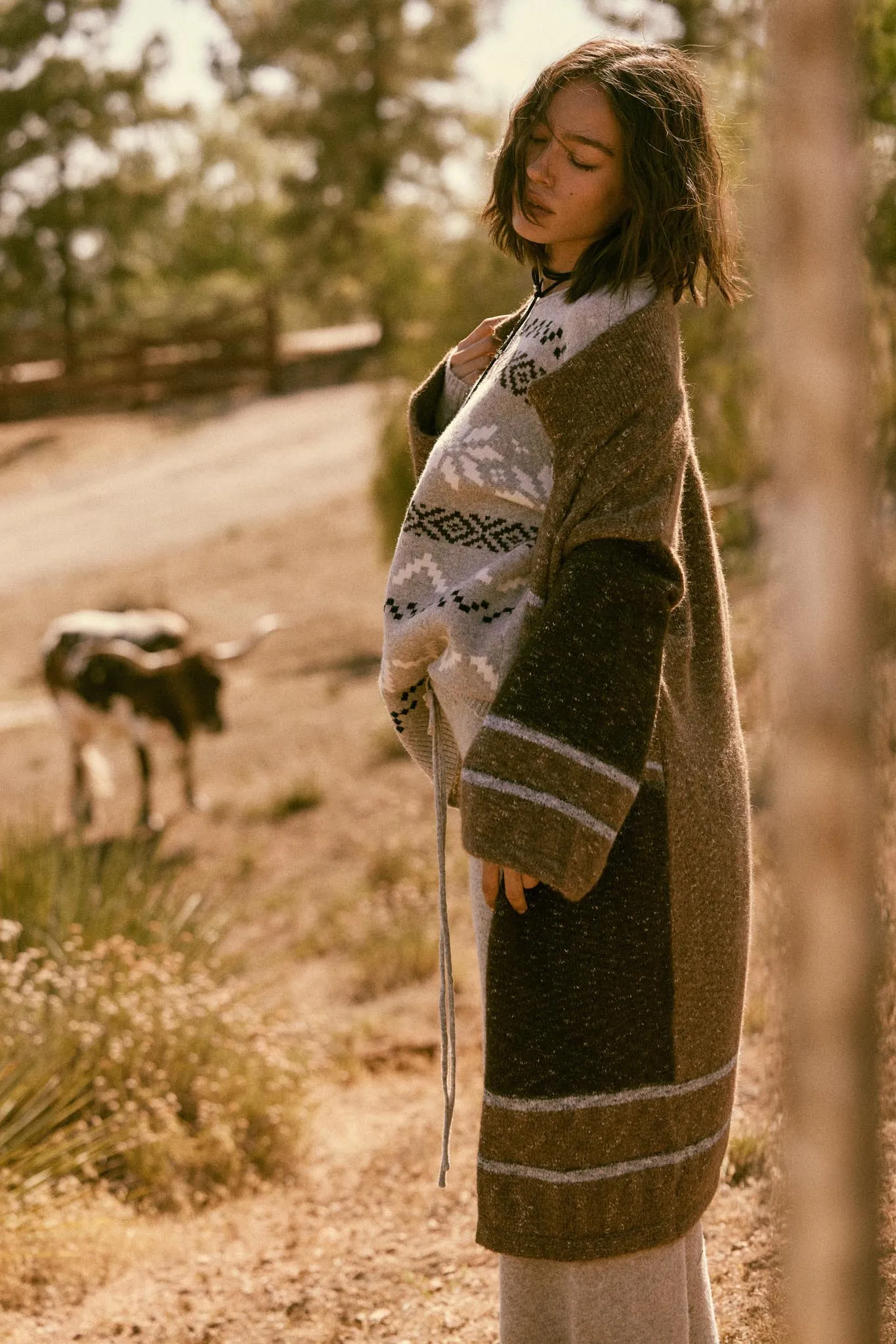 Good Earth Striped Open-Front Duster Cardigan sold by Promesa product image thumbnail 3