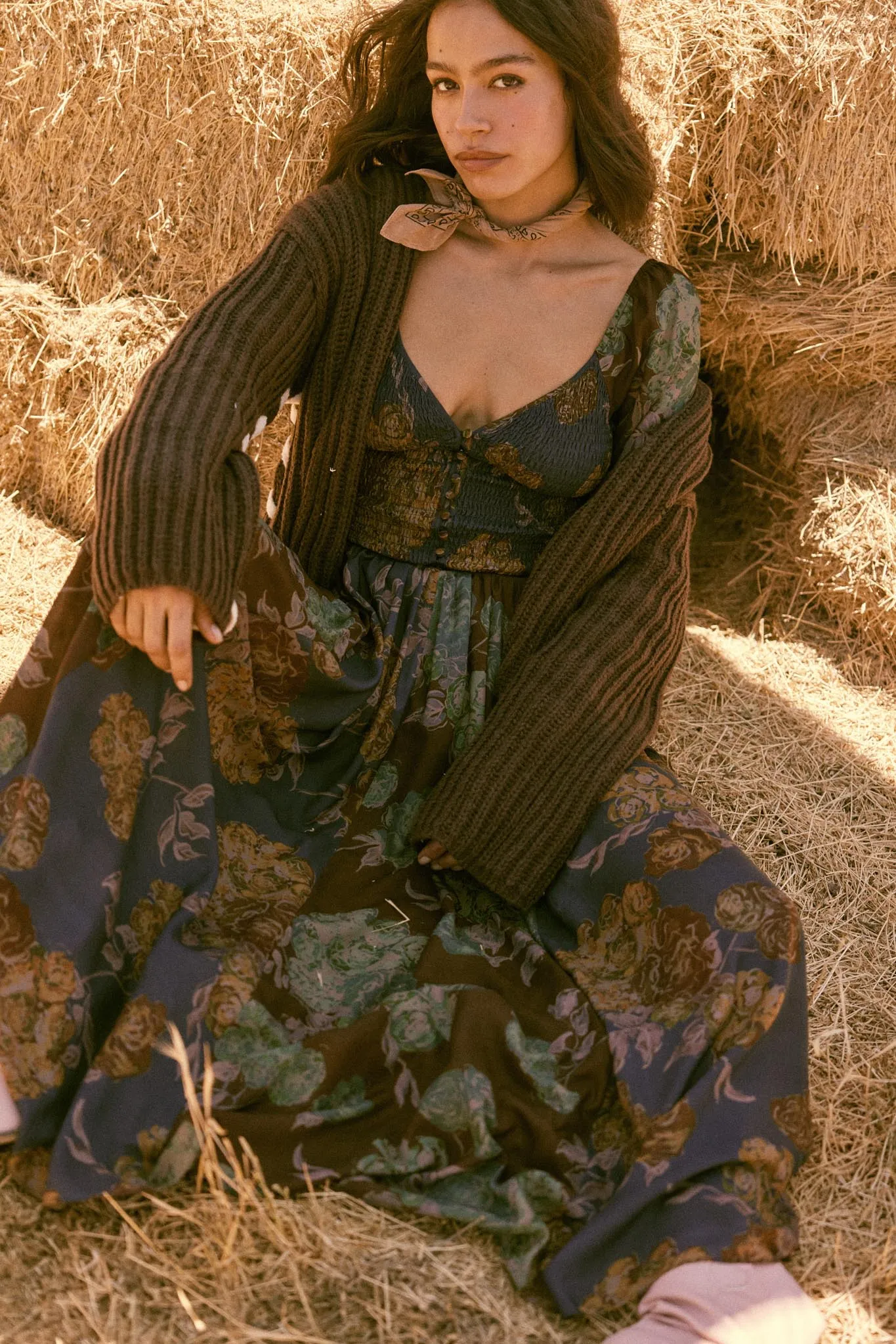 Beautiful Blooms Smocked Floral Maxi Peasant Dress sold by Promesa product image thumbnail 3