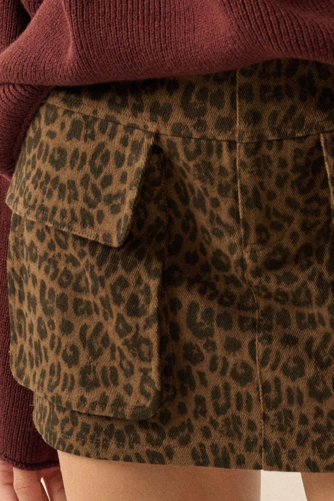 Jungle Girl Leopard Twill Cargo Mini Skirt sold by Promesa product image thumbnail 5