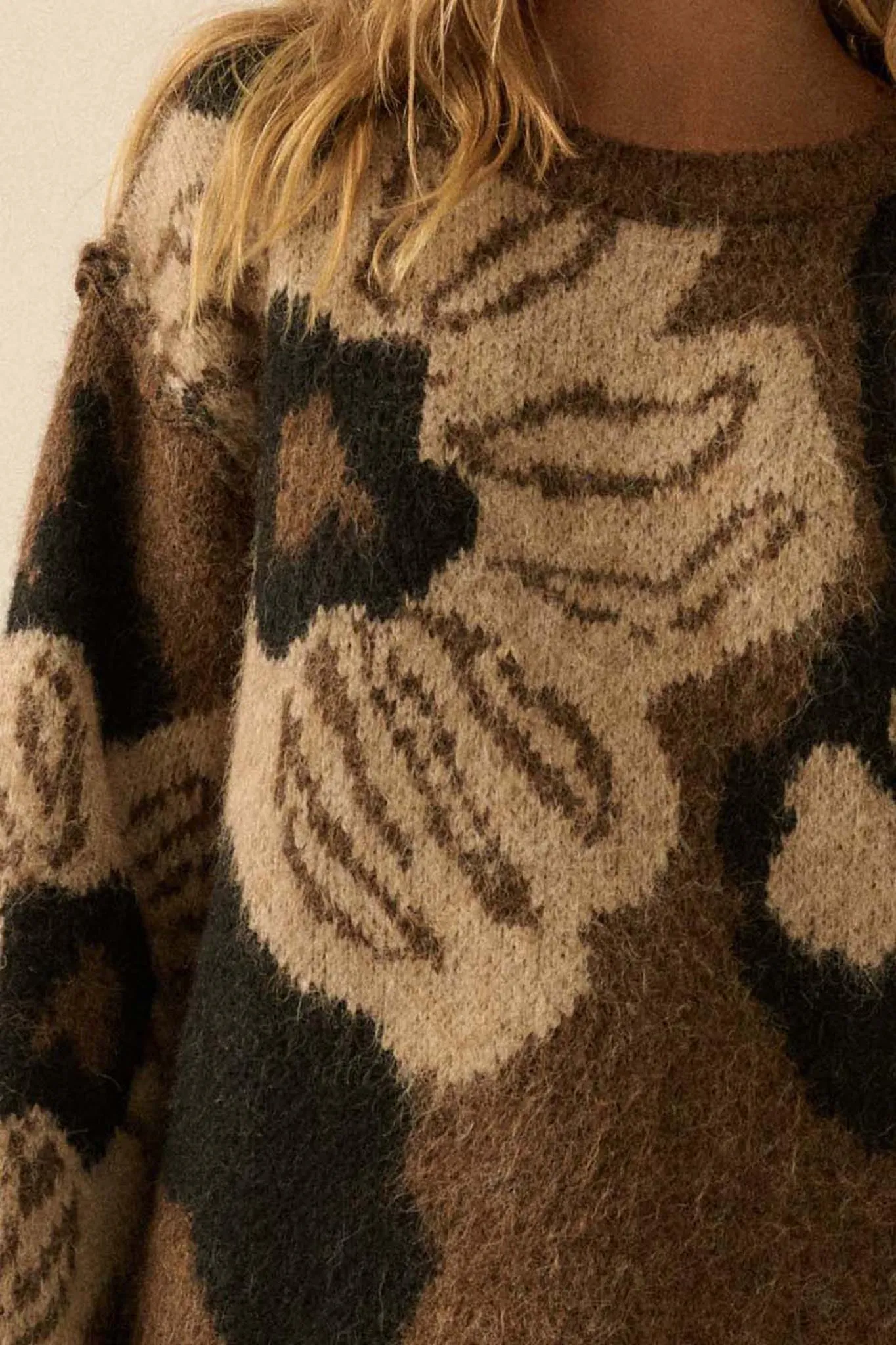 Cozy Bouquet Floral Jacquard-Knit Sweater sold by Promesa product image thumbnail 5