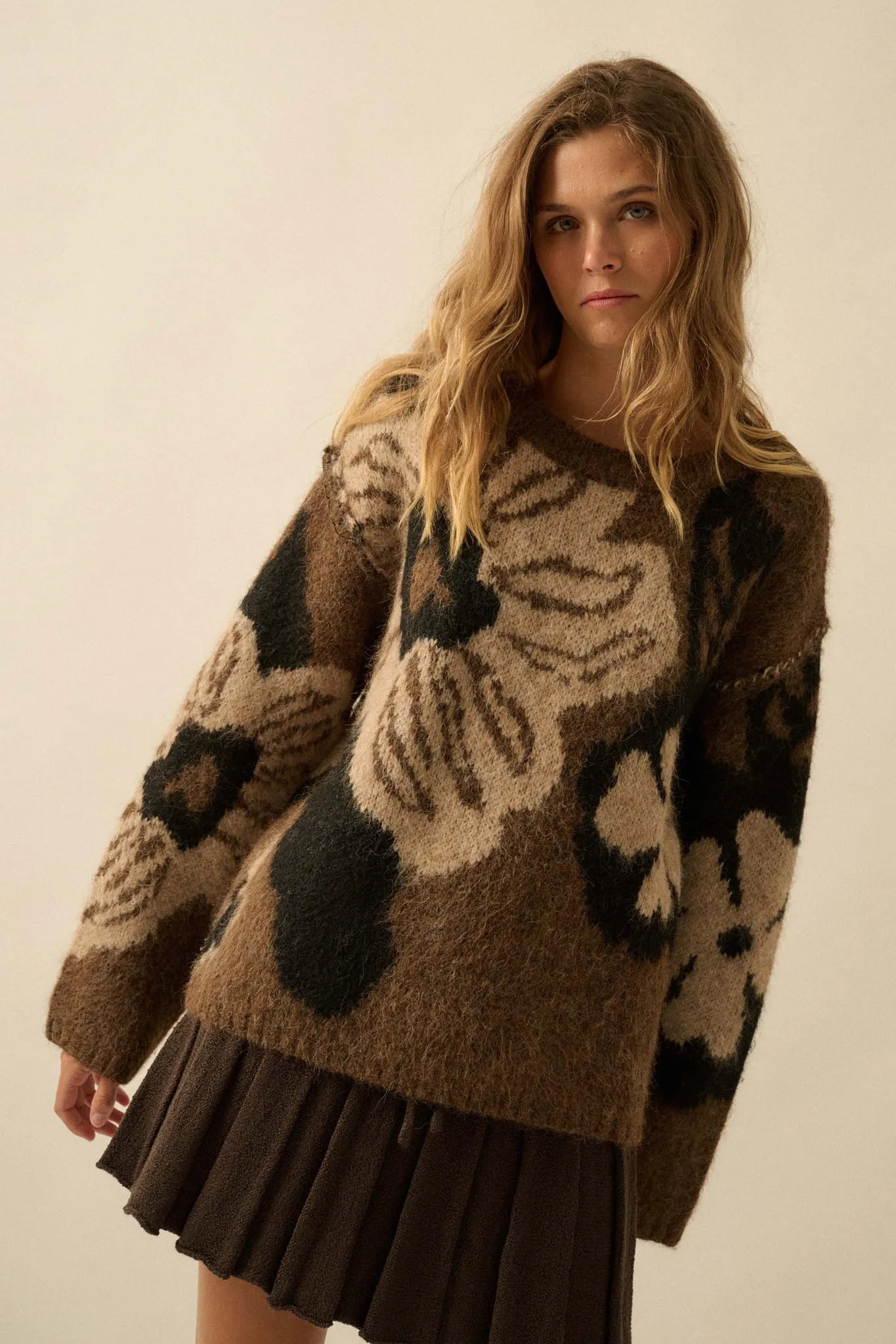 Cozy Bouquet Floral Jacquard-Knit Sweater sold by Promesa product image thumbnail 4