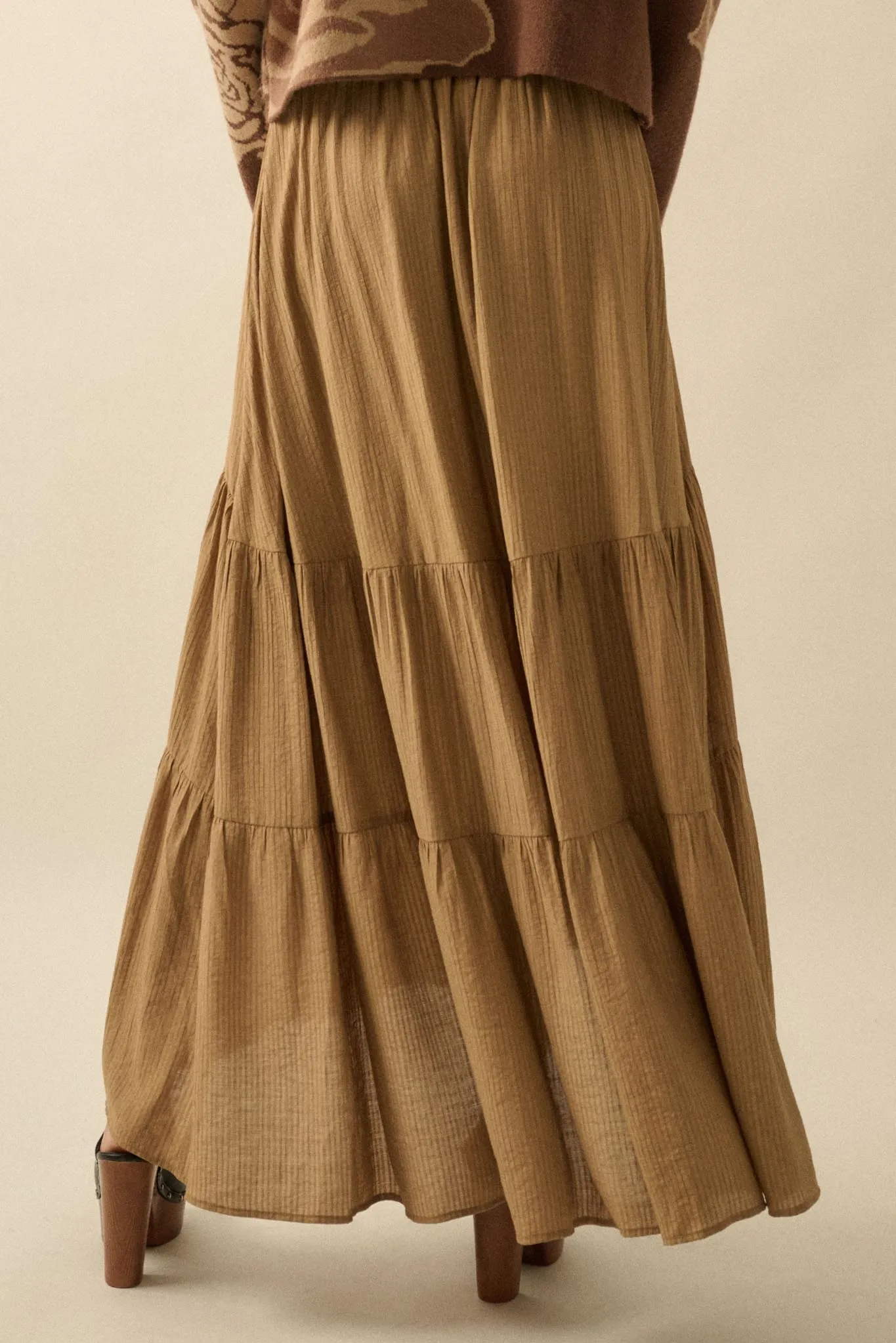 Love You So Button-Front Tiered Ruffle Maxi Skirt sold by Promesa product image thumbnail 5