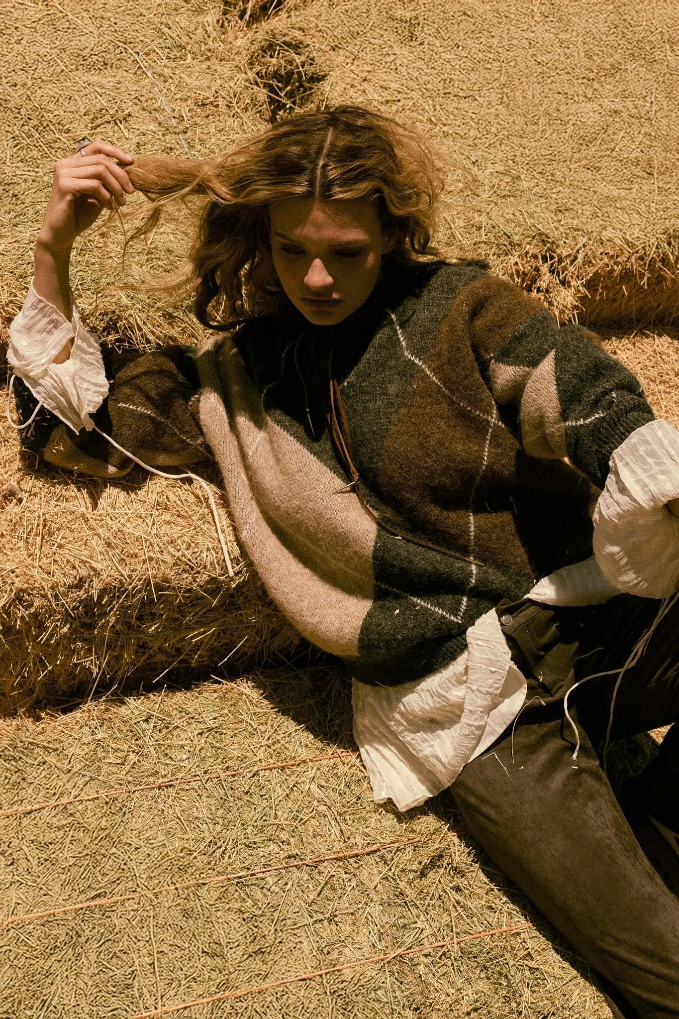 Crossing Paths Argyle Knit Collared Sweater sold by Promesa