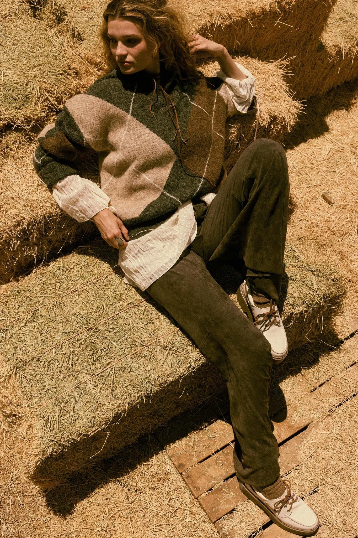 Crossing Paths Argyle Knit Collared Sweater sold by Promesa product image thumbnail 2