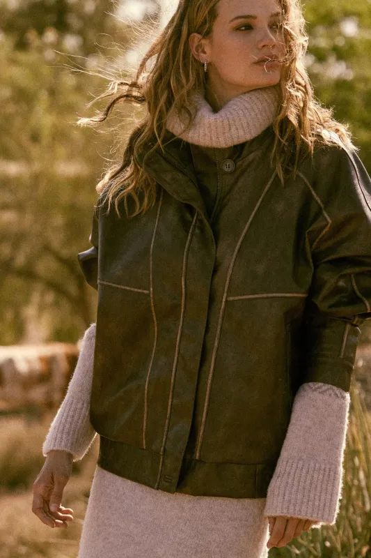 Soul Rider Vegan Leather Oversize Jacket sold by Promesa