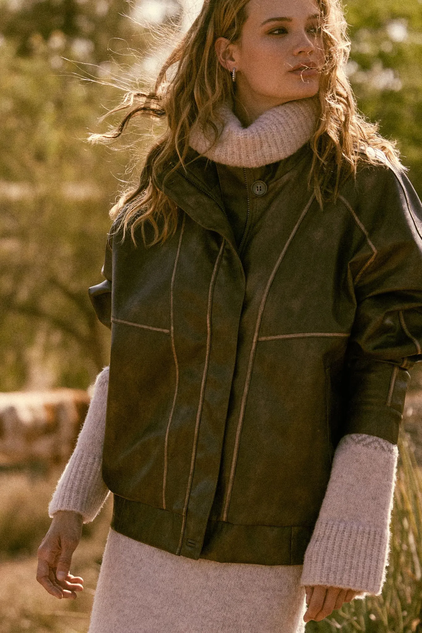 Soul Rider Vegan Leather Oversize Jacket sold by Promesa