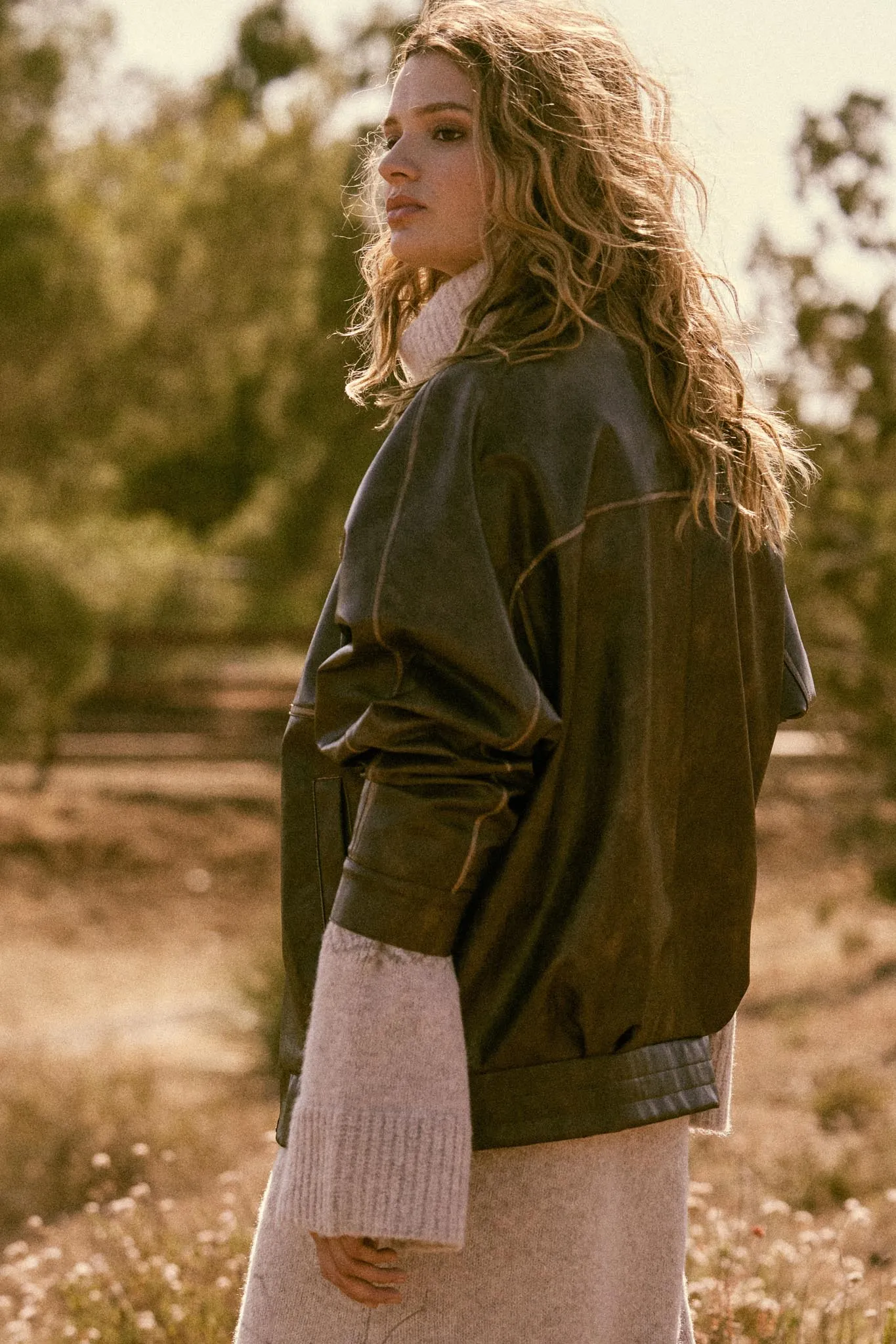 Soul Rider Vegan Leather Oversize Jacket sold by Promesa product image thumbnail 3