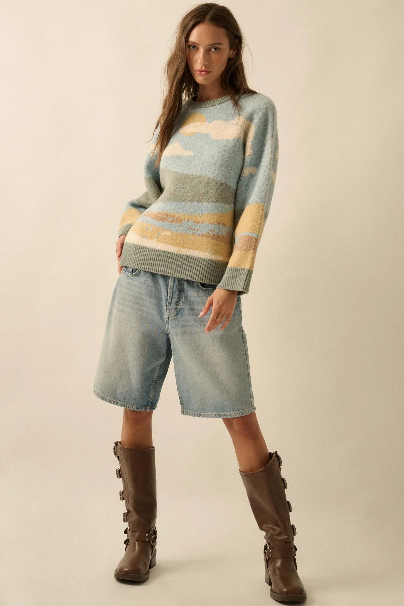 Wonderful World Jacquard-Knit Landscape Sweater sold by Promesa product image thumbnail 3