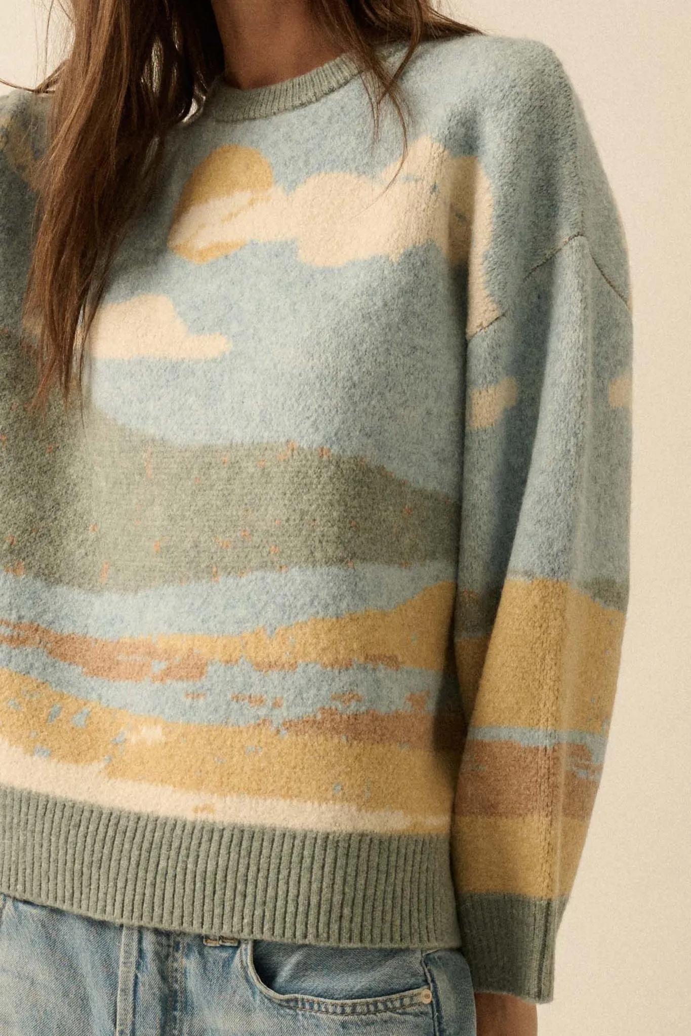 Wonderful World Jacquard-Knit Landscape Sweater sold by Promesa product image thumbnail 4