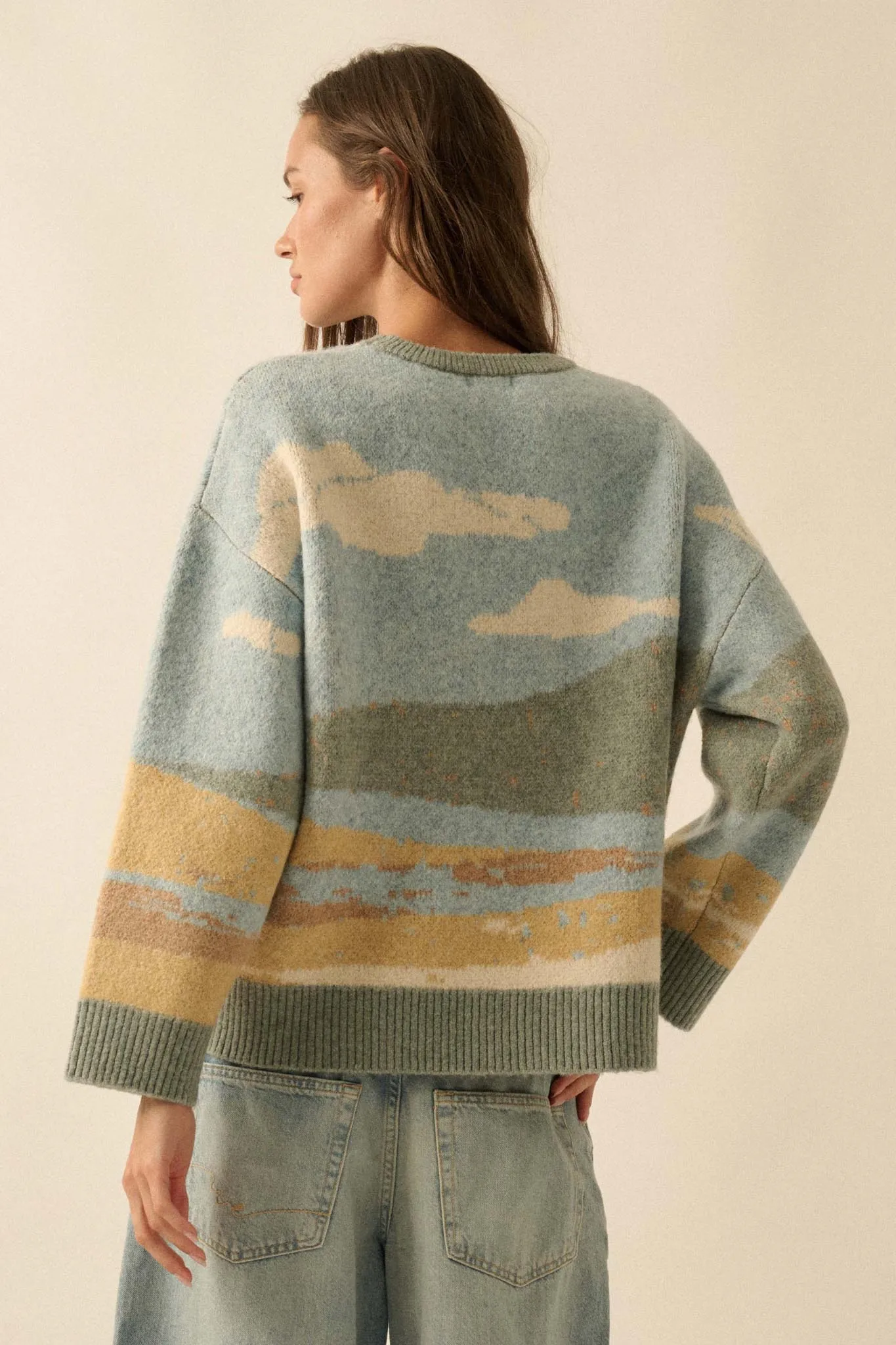 Wonderful World Jacquard-Knit Landscape Sweater sold by Promesa product image thumbnail 2