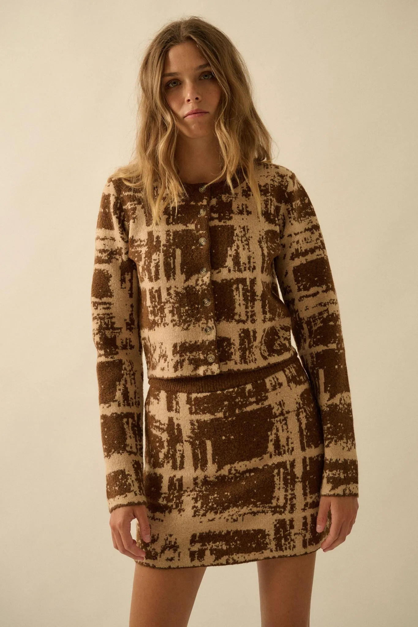 Fair and Square Plaid Jacquard-Knit Cardigan sold by Promesa product image thumbnail 5