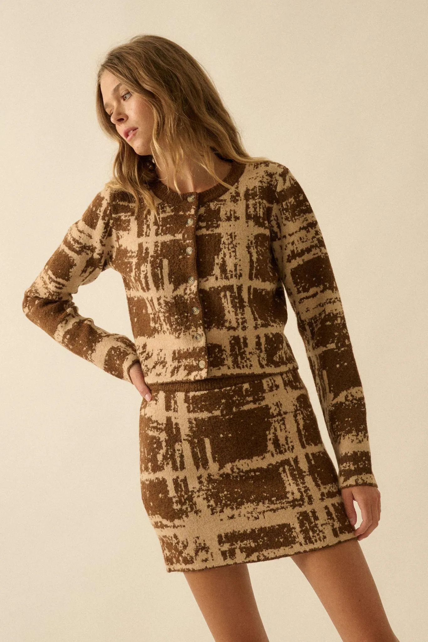 Squared Away Plaid Jacquard-Knit Mini Skort sold by Promesa product image thumbnail 4