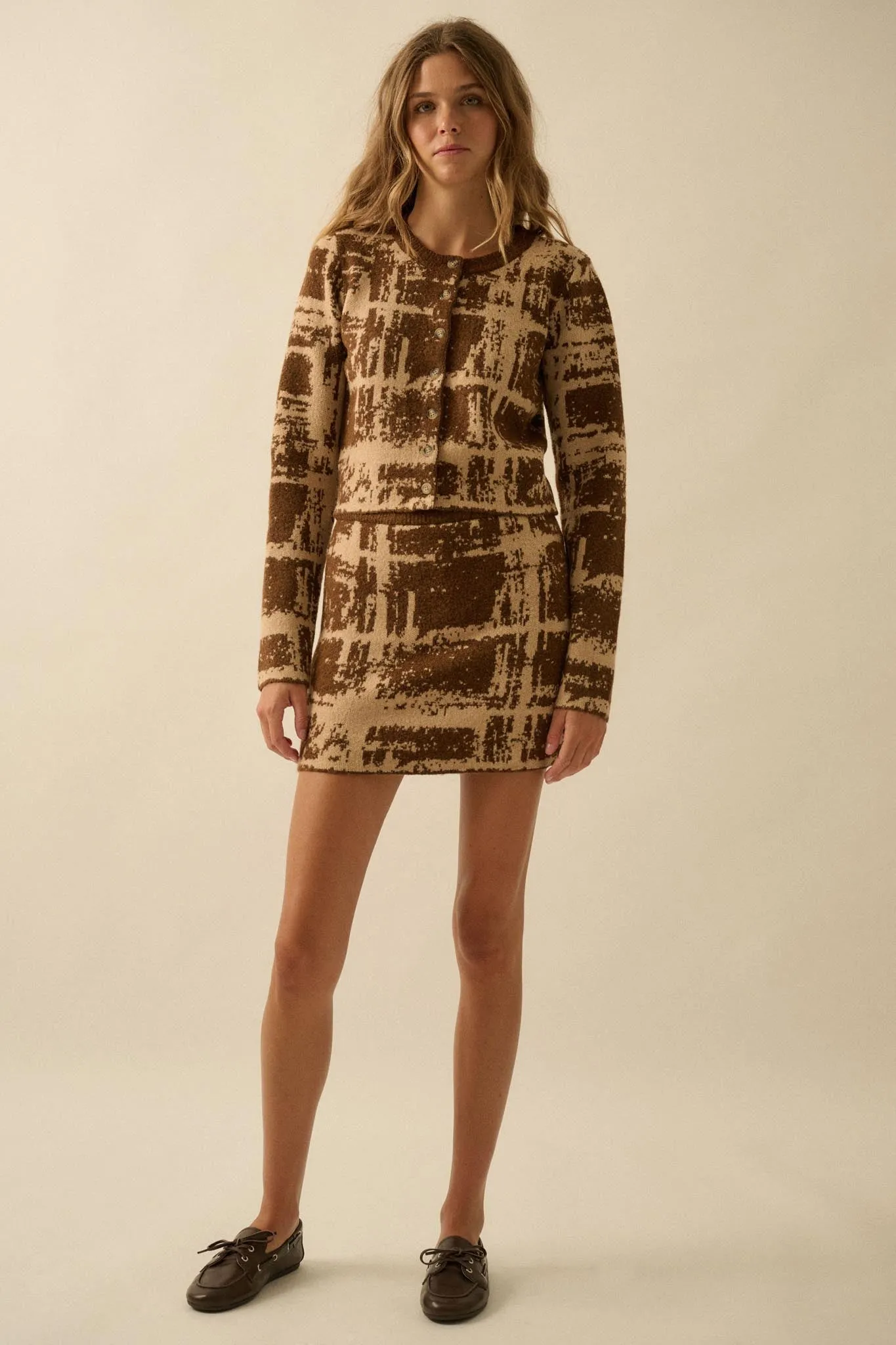 Squared Away Plaid Jacquard-Knit Mini Skort sold by Promesa product image thumbnail 3