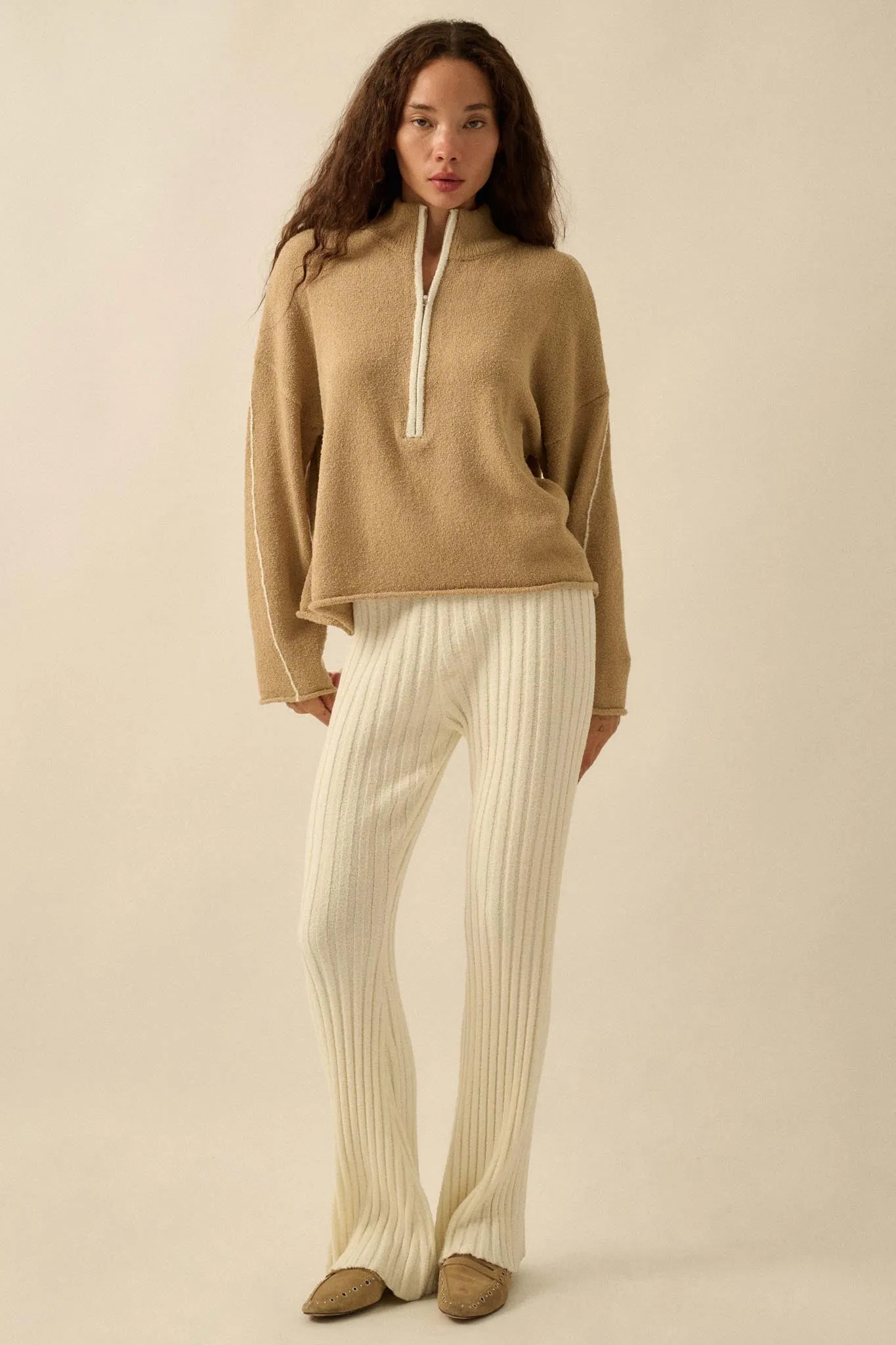 Promise the Label Textured Knit Half-Zip Sweater sold by Promesa product image thumbnail 5