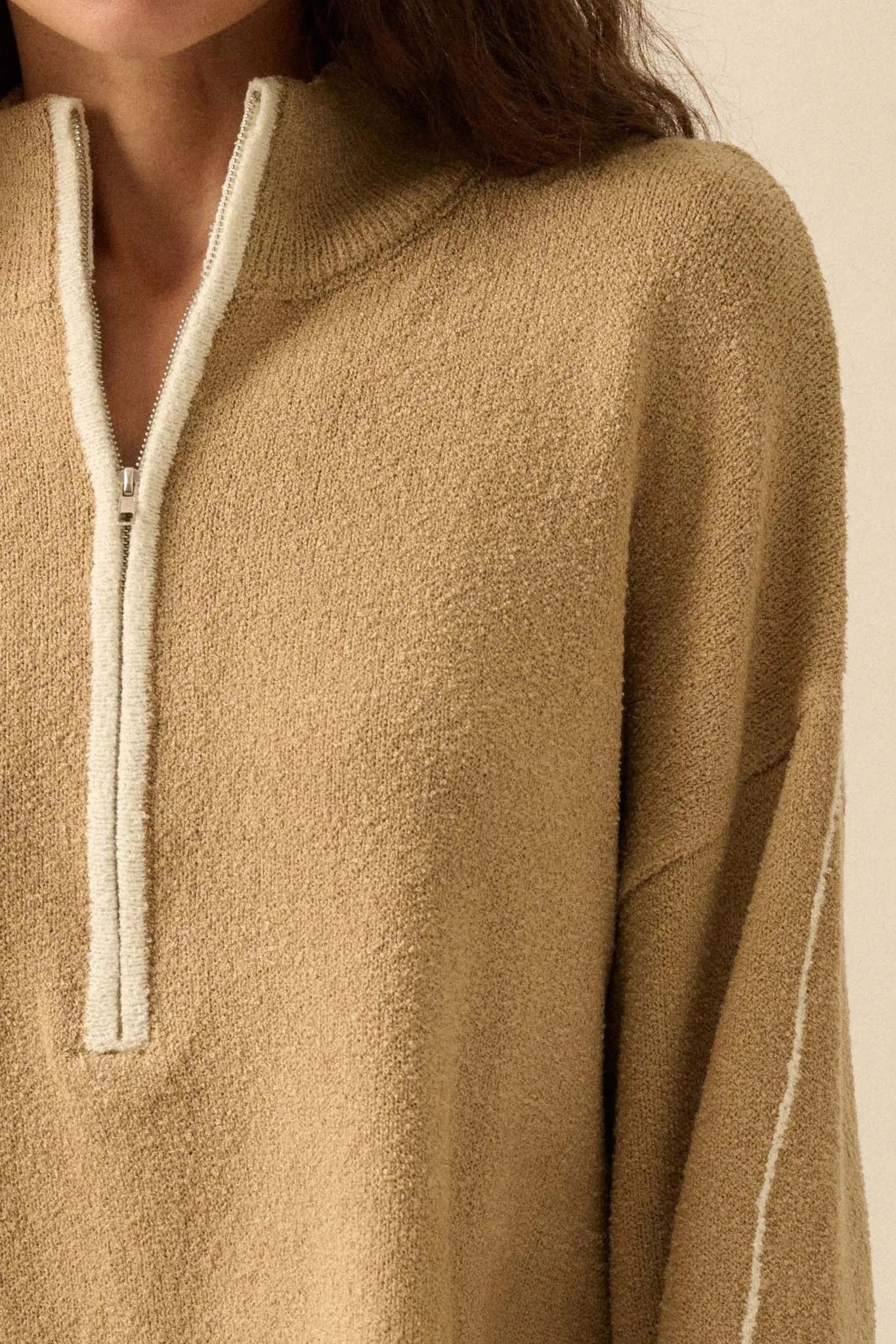 Promise the Label Textured Knit Half-Zip Sweater sold by Promesa product image thumbnail 4