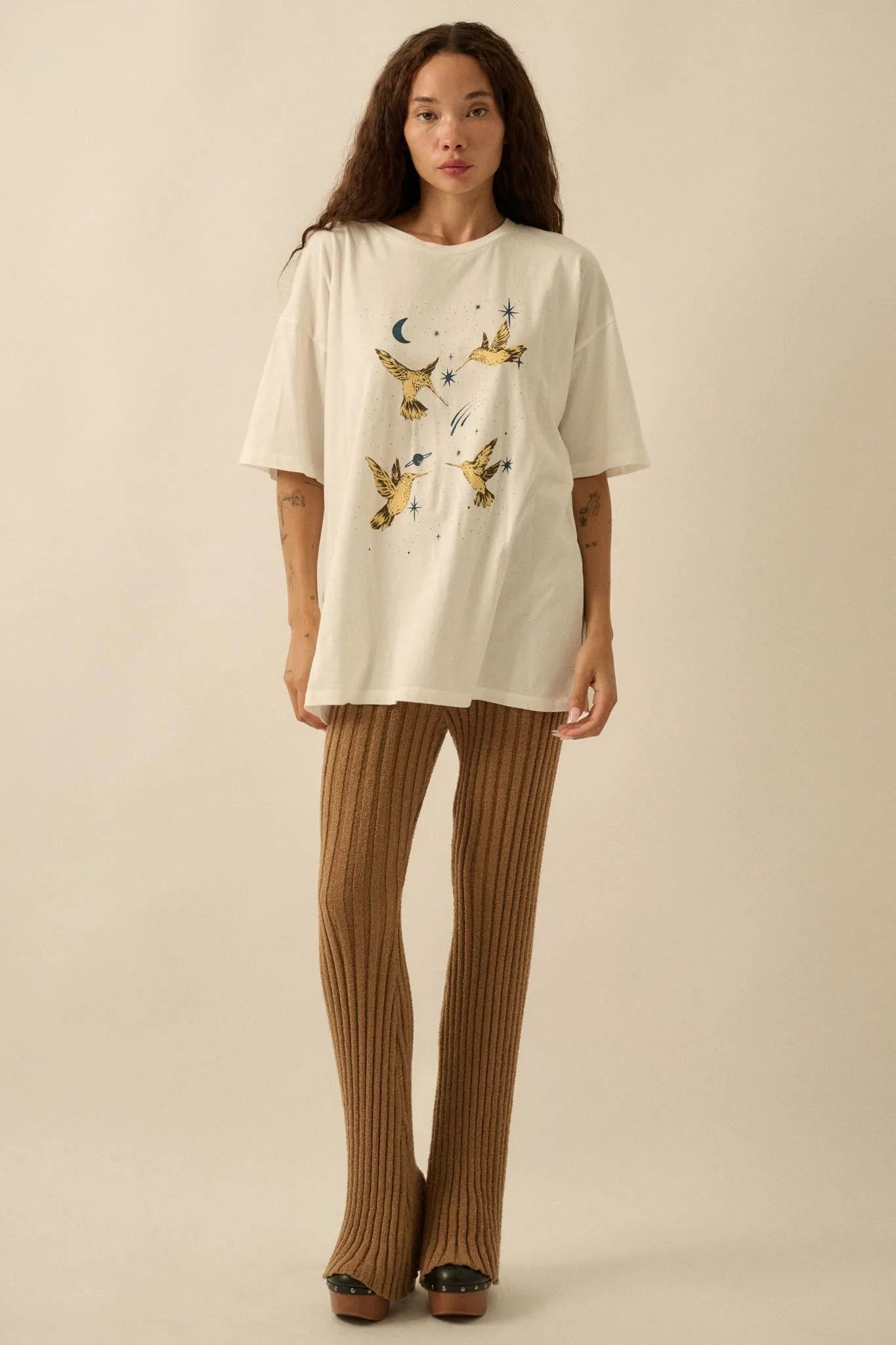 Heavenly Hummingbirds Oversize Graphic Tee sold by Promesa product image thumbnail 3