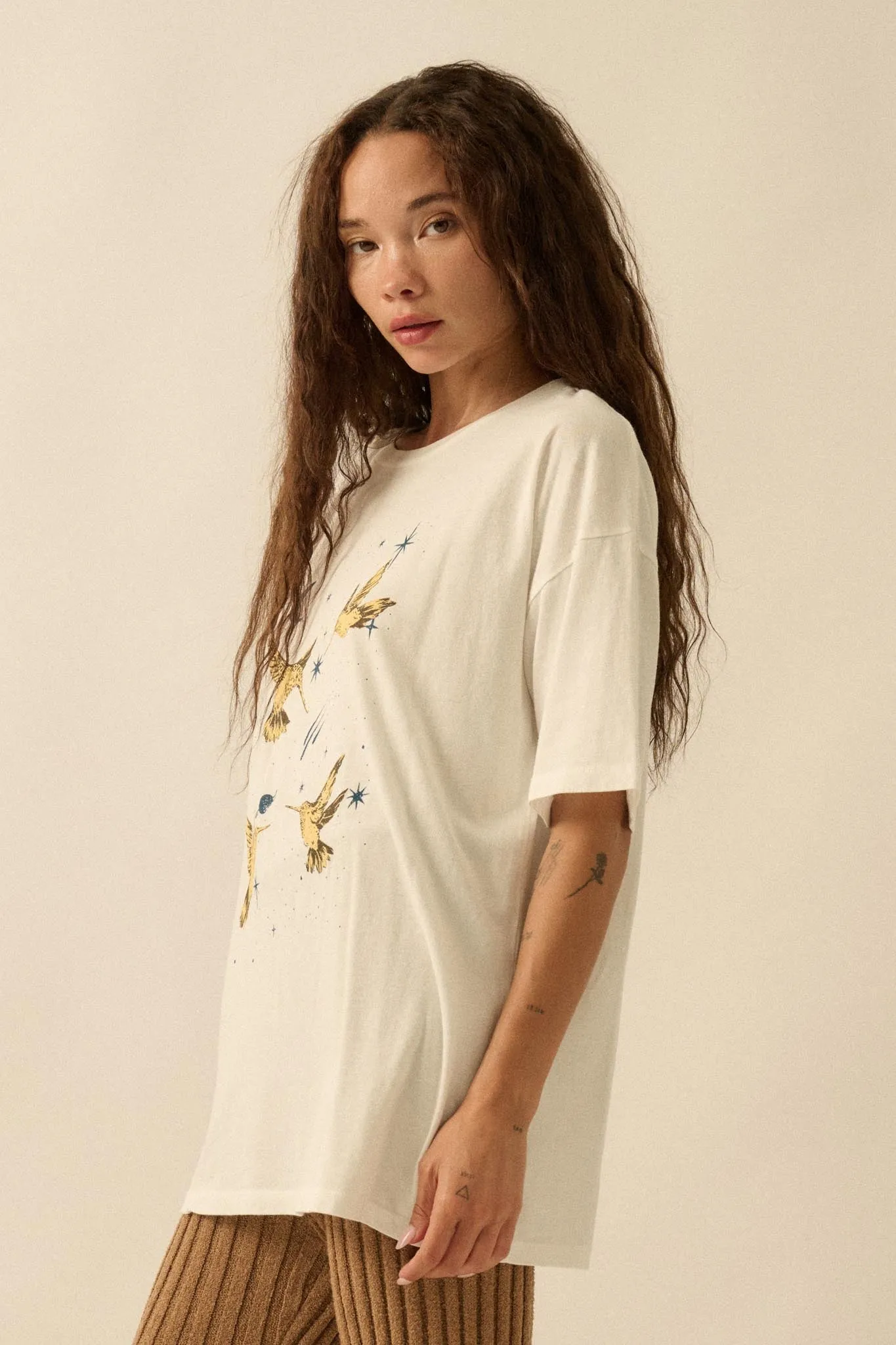 Heavenly Hummingbirds Oversize Graphic Tee sold by Promesa product image thumbnail 5