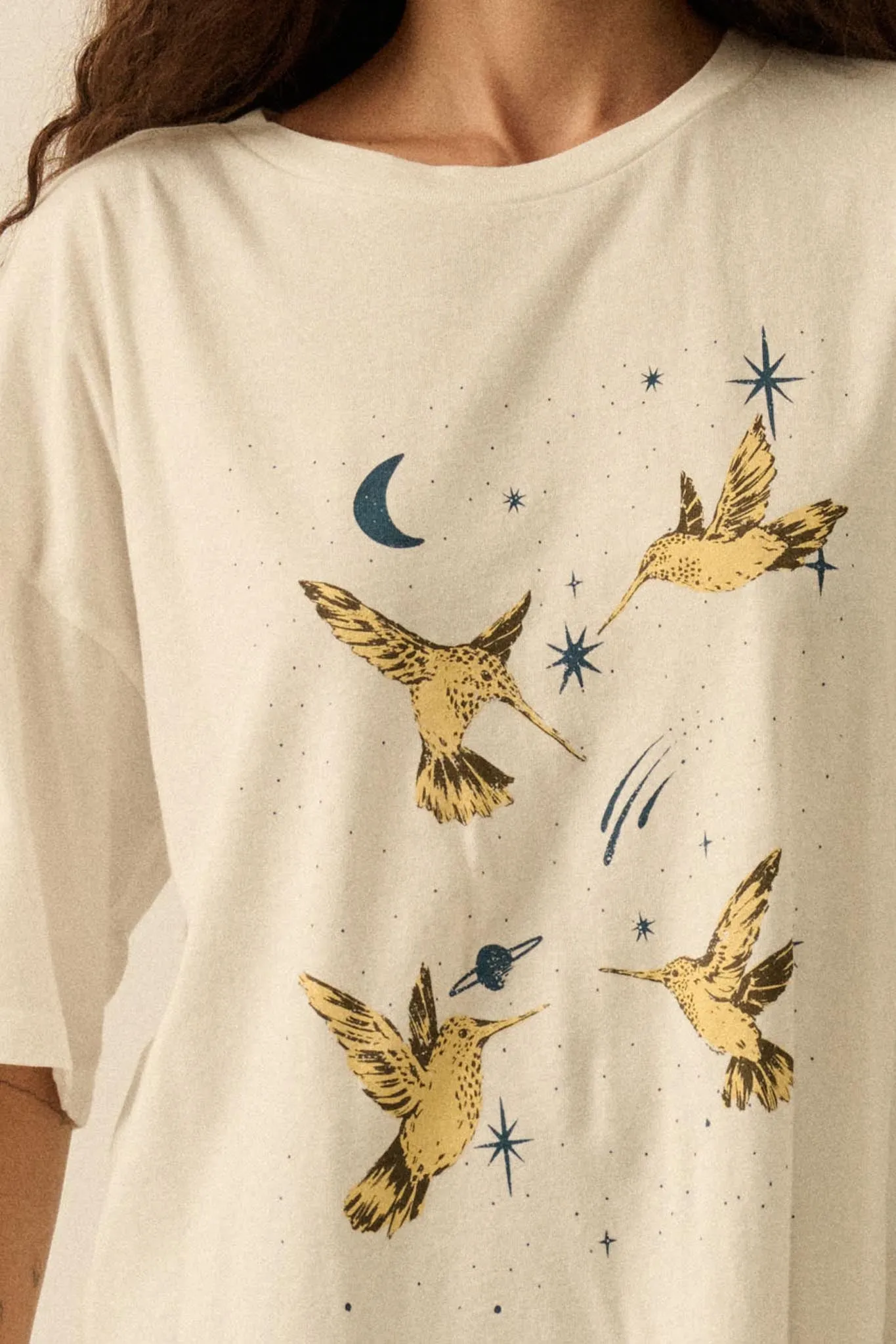 Heavenly Hummingbirds Oversize Graphic Tee sold by Promesa product image thumbnail 2