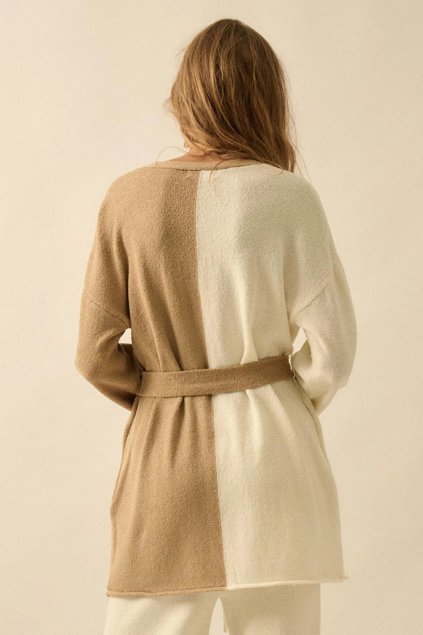 Promise the Label Colorblock Belted Cardigan sold by Promesa product image thumbnail 2