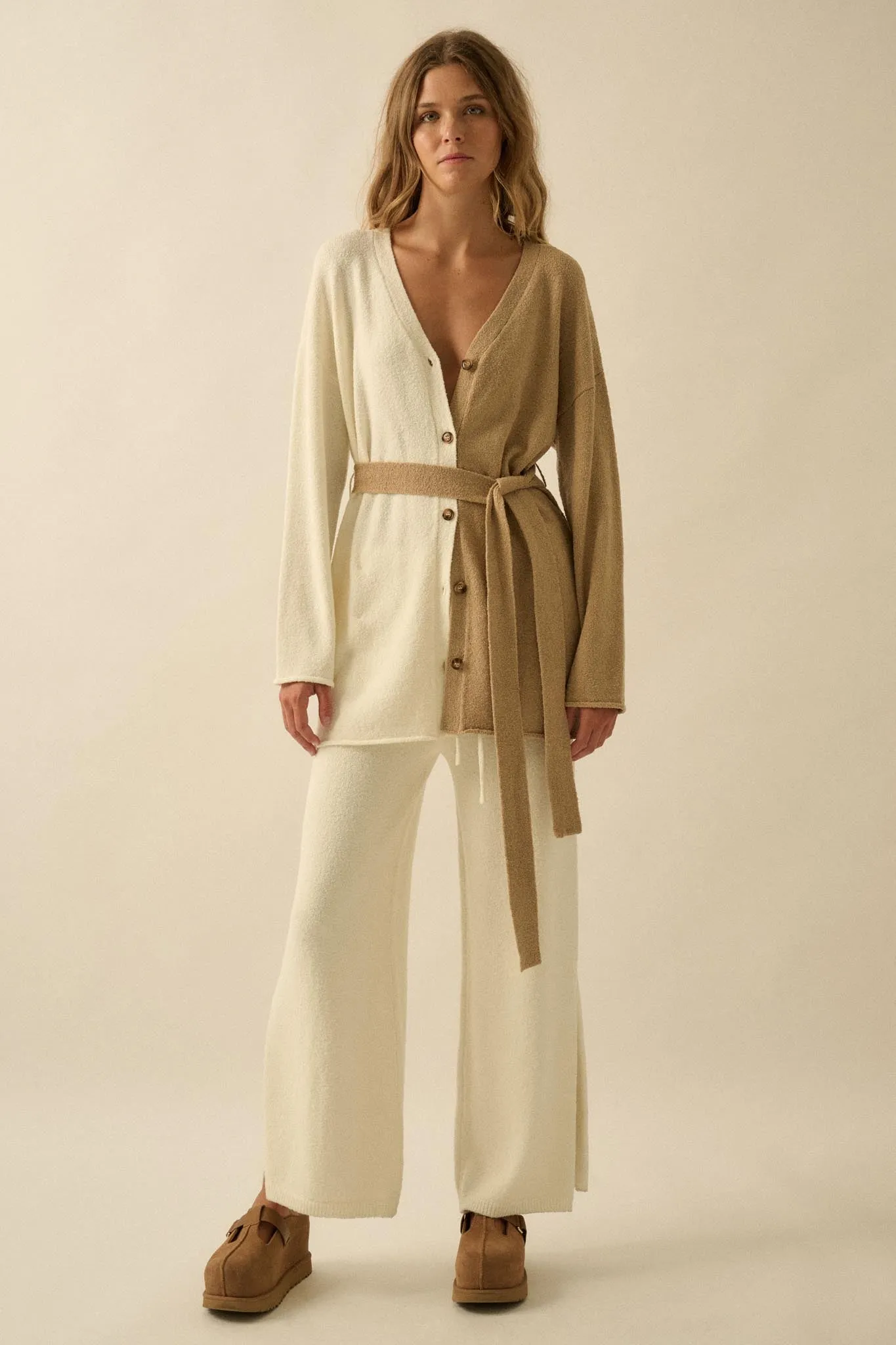 Promise the Label Colorblock Belted Cardigan sold by Promesa product image thumbnail 3