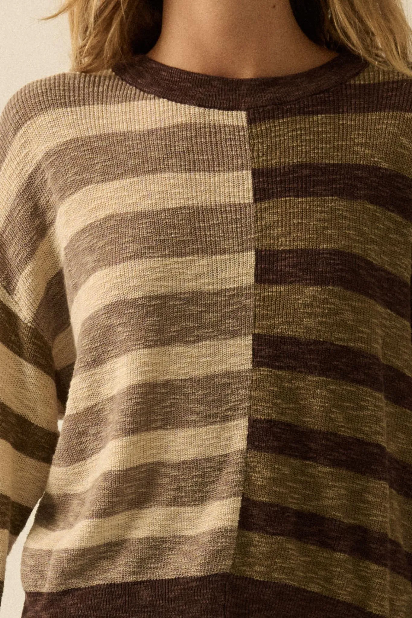 Double Feature Colorblock Striped Knit Sweater sold by Promesa product image thumbnail 4