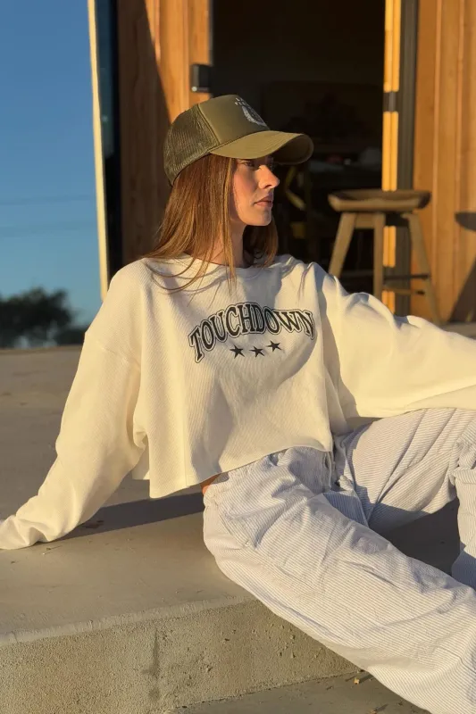 Touchdown Cropped Thermal Graphic Top sold by Promesa