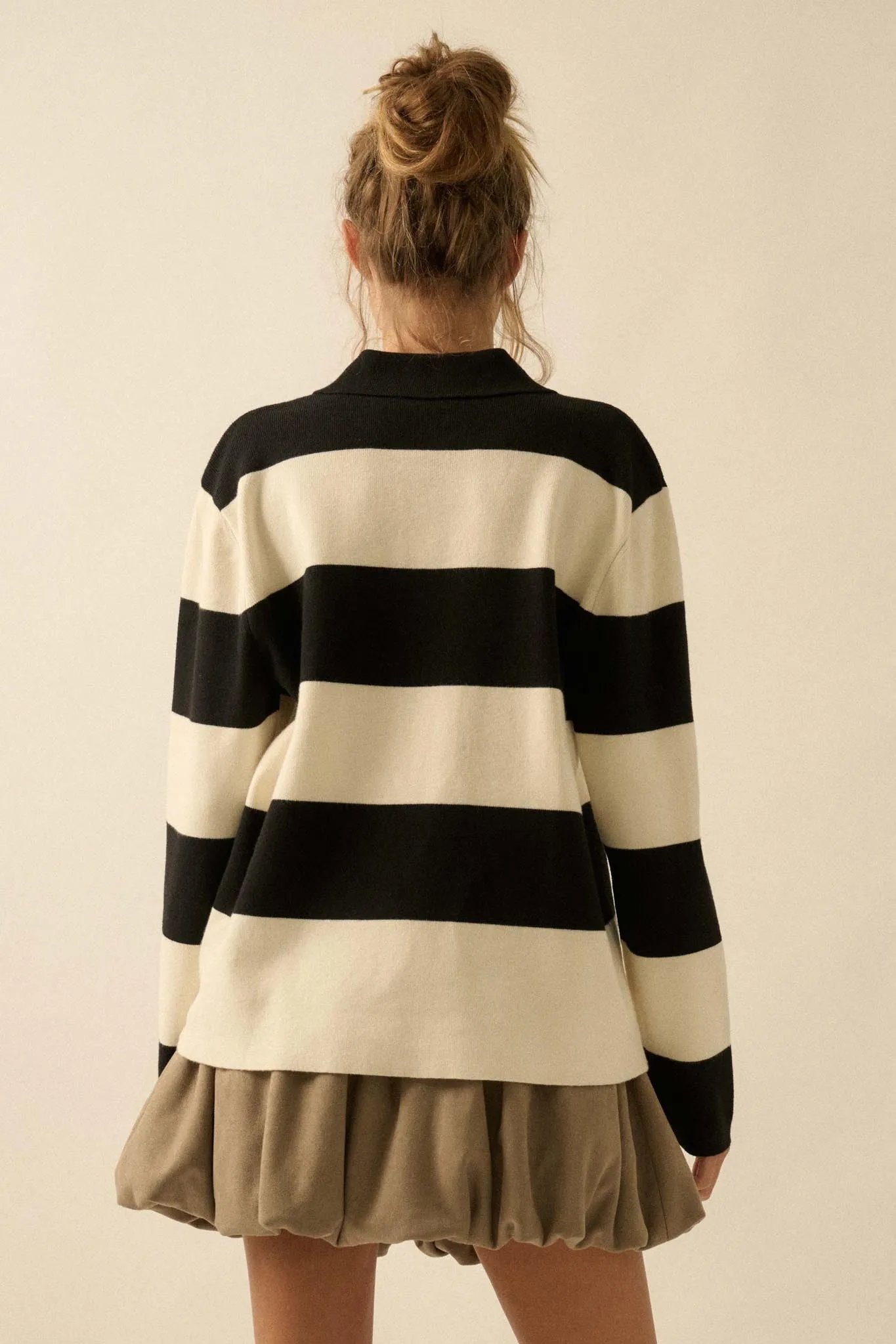 Advantage Line Striped Knit Collared Rugby Sweater sold by Promesa product image thumbnail 2